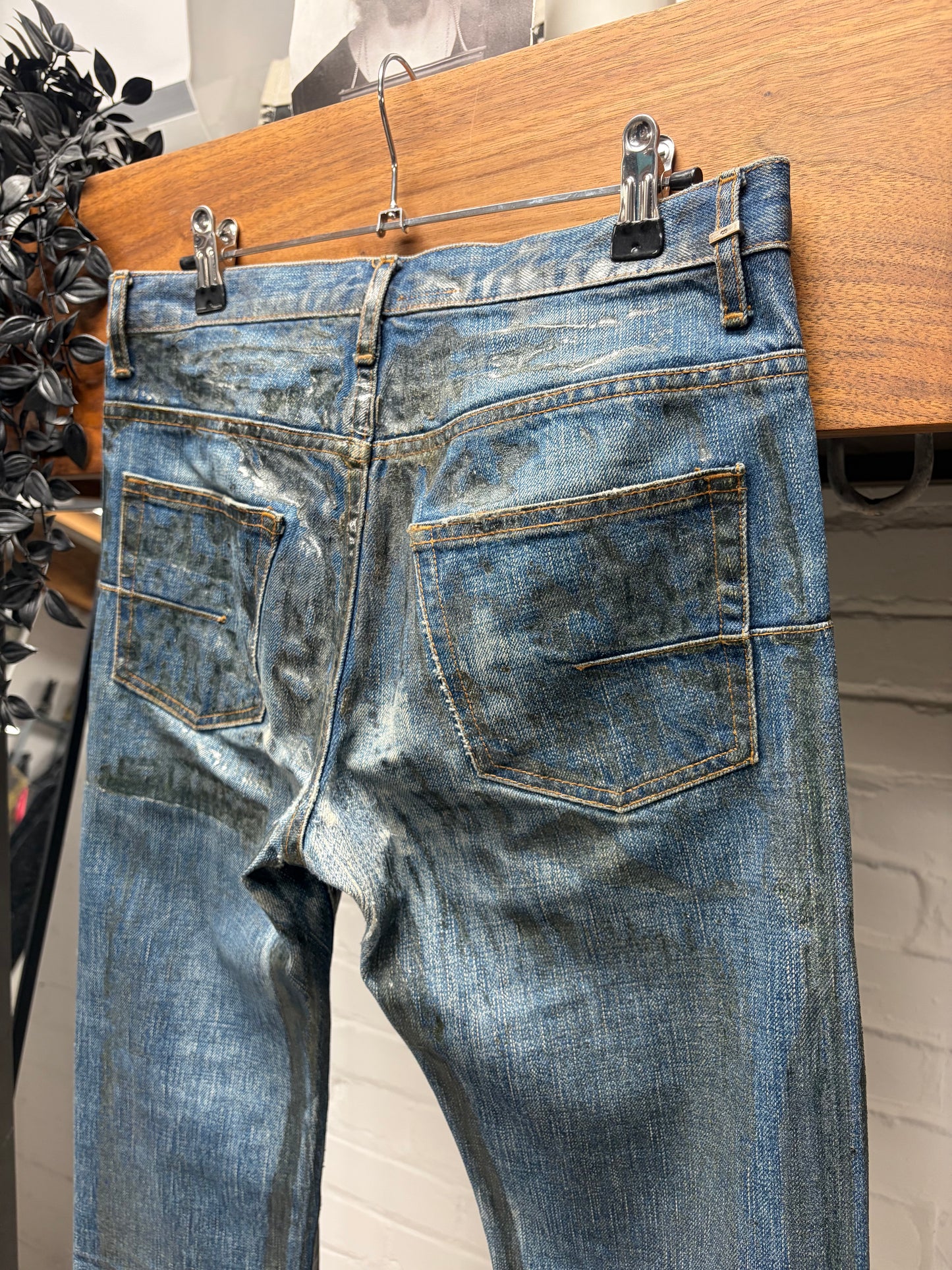 AW2007 Dior Homme by Hedi Slimane ‘Luster’ Navigate Waxed Blue Denim