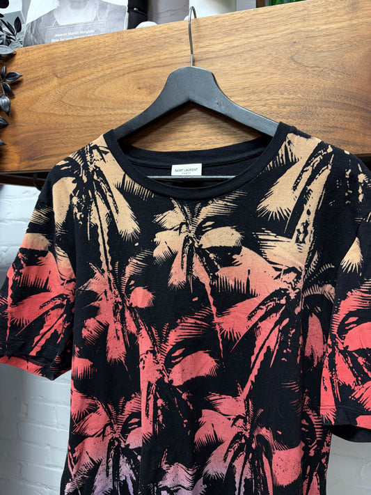 2019 Saint Laurent ‘Surf Sound’ Redux Palm Tree Graphic T-Shirt