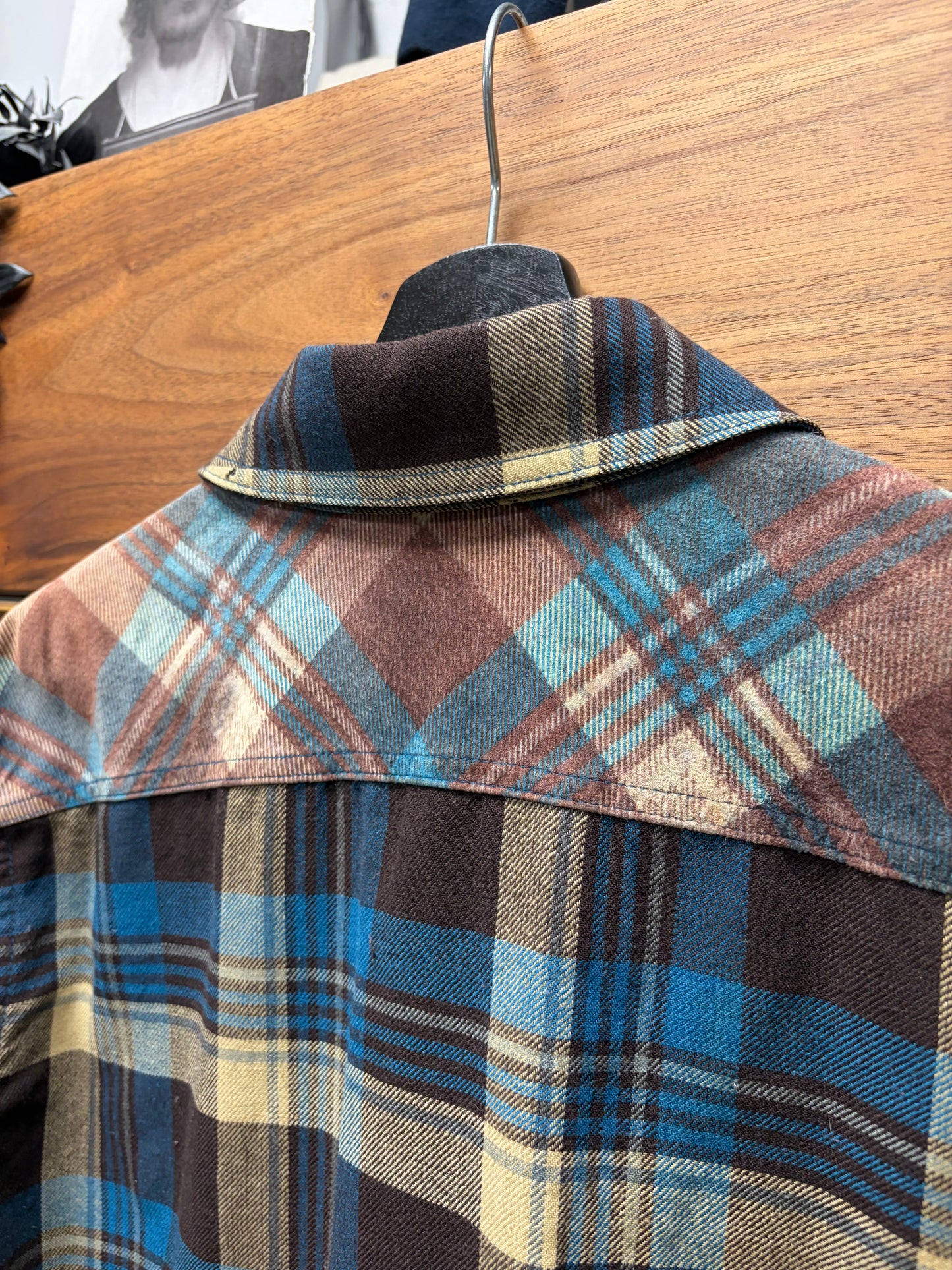 Isamu Katayama Backlash ‘Pigskin Suede’ Printed Plaid Western Flannel