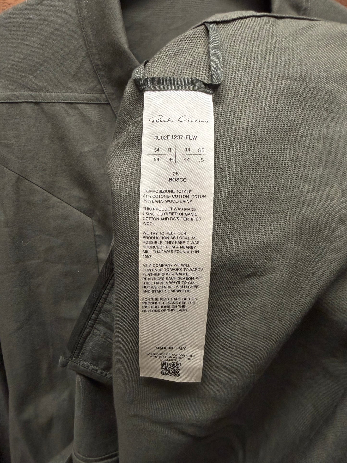 Rick Owens Shoulder-Strap ‘Bosco’ Button Snap Lightweight Work Shirt