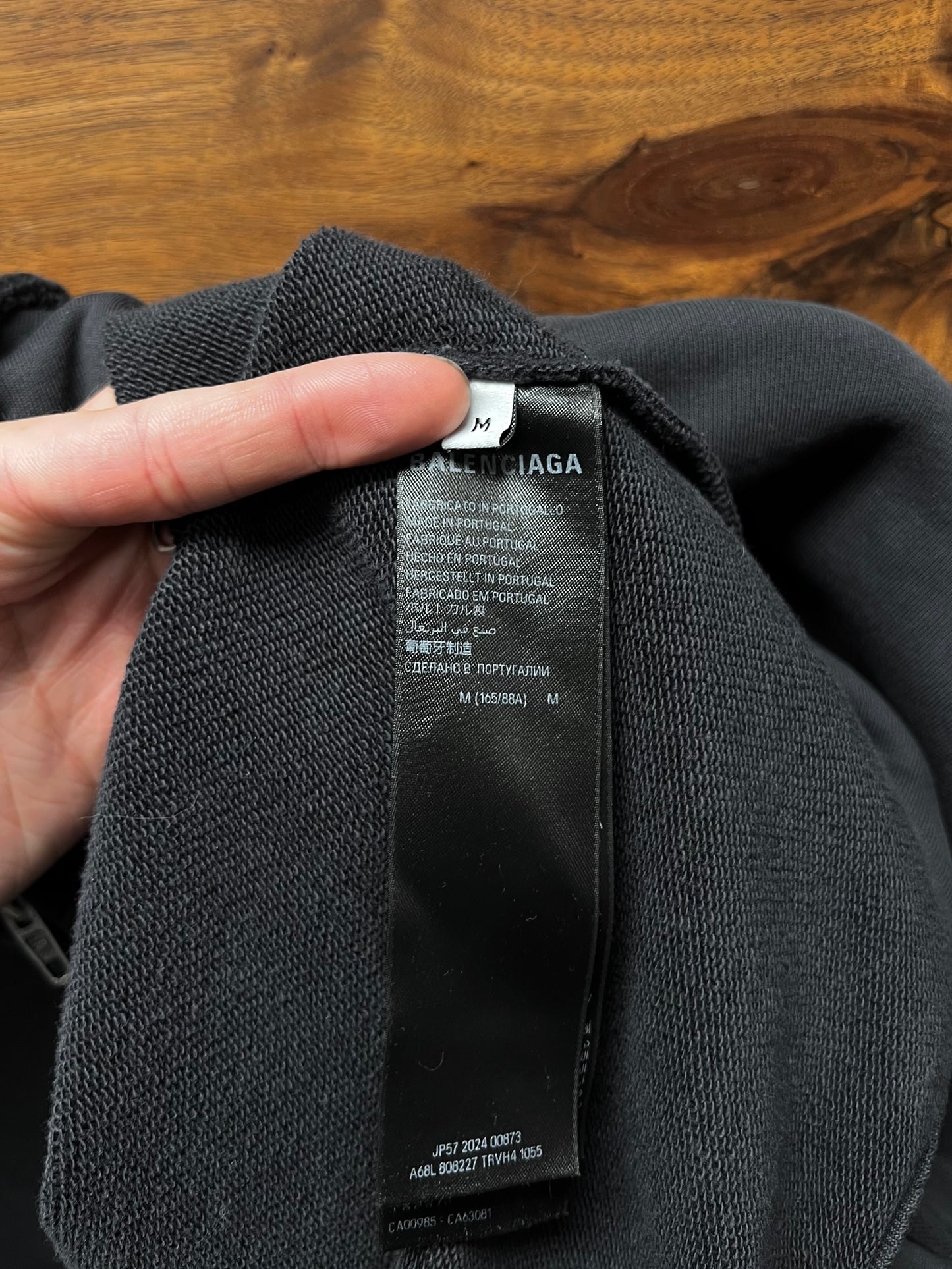 AW2024 Balenciaga ‘Ciao Bello’ Oversized Thrash Distressed Zip Up Hoodie