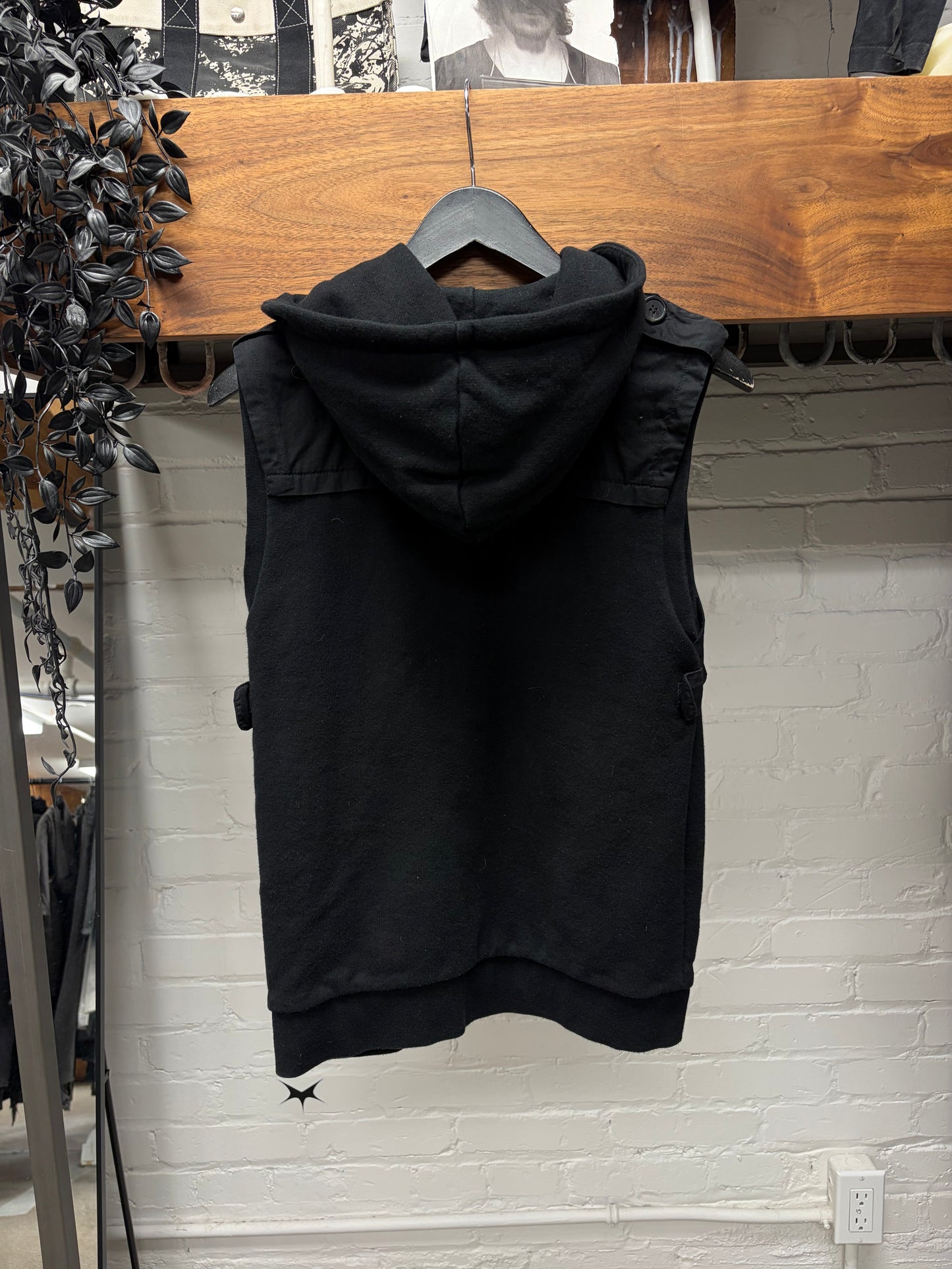 Balmain by Christophe Decarnin Tactical Zip-Up Sleeveless Hoodie