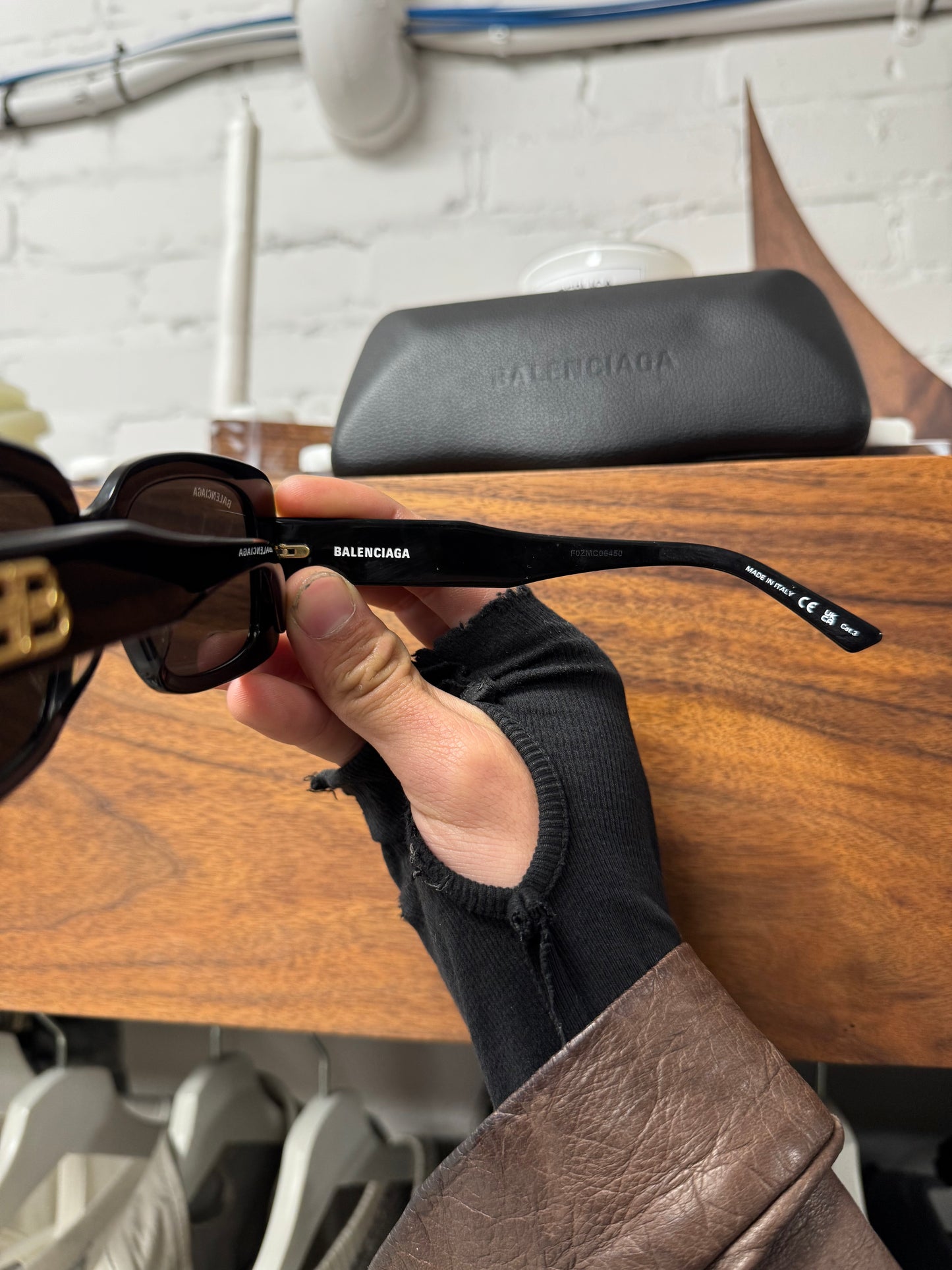 Balenciaga ‘BB Interlock Logo’ Matte Black Sunglasses