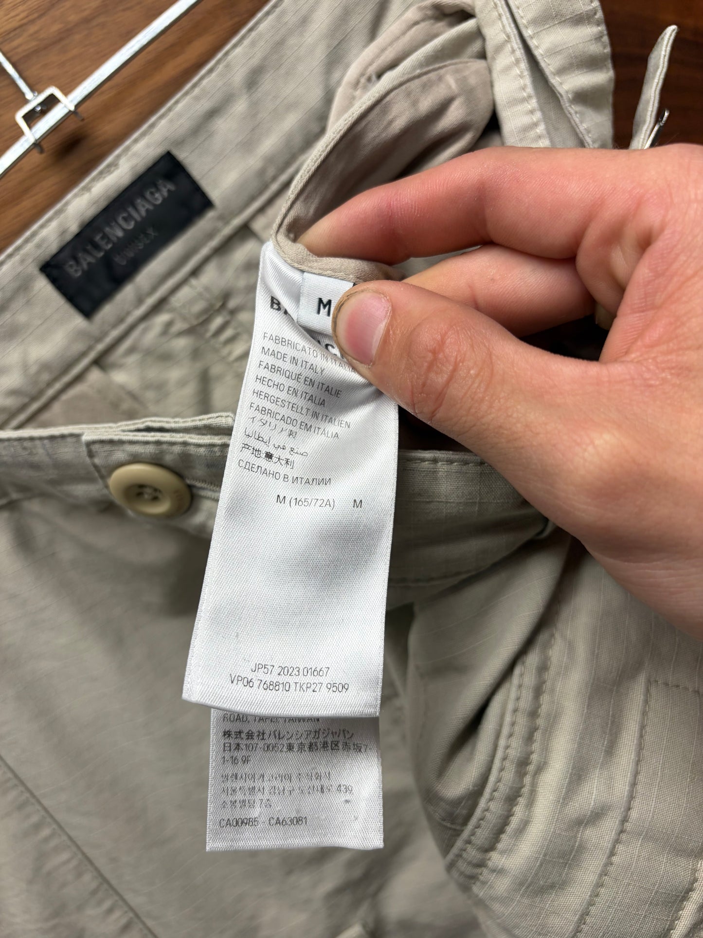 2023 Balenciaga Grey Ripstop ‘Convertible’ Flared Leg Cargo Pants