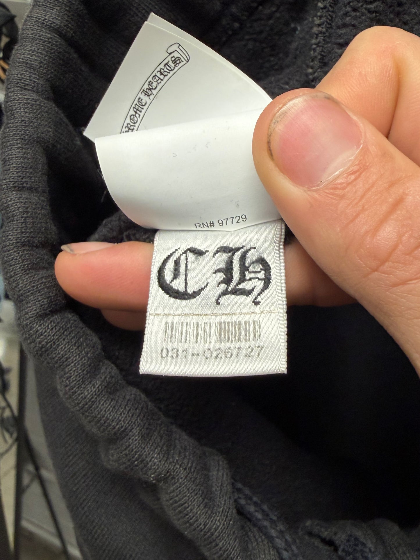 Chrome Hearts ‘Paperjam’ Black Cemetery Leather Cross Patch Sweatpants