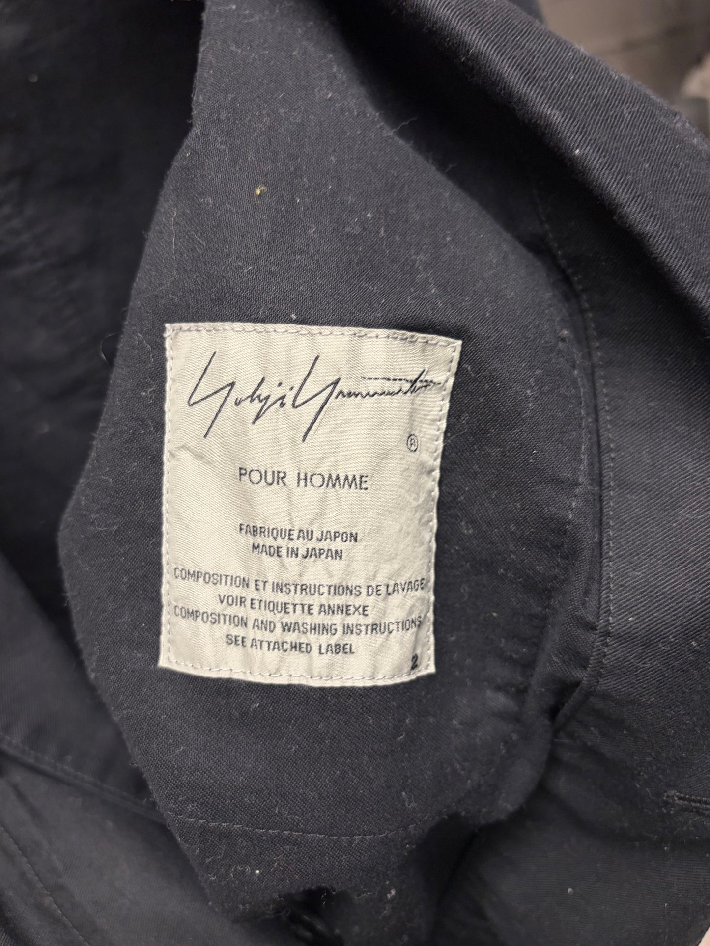 Yohji Yamamoto Pour Homme Black Light Cotton Blazer