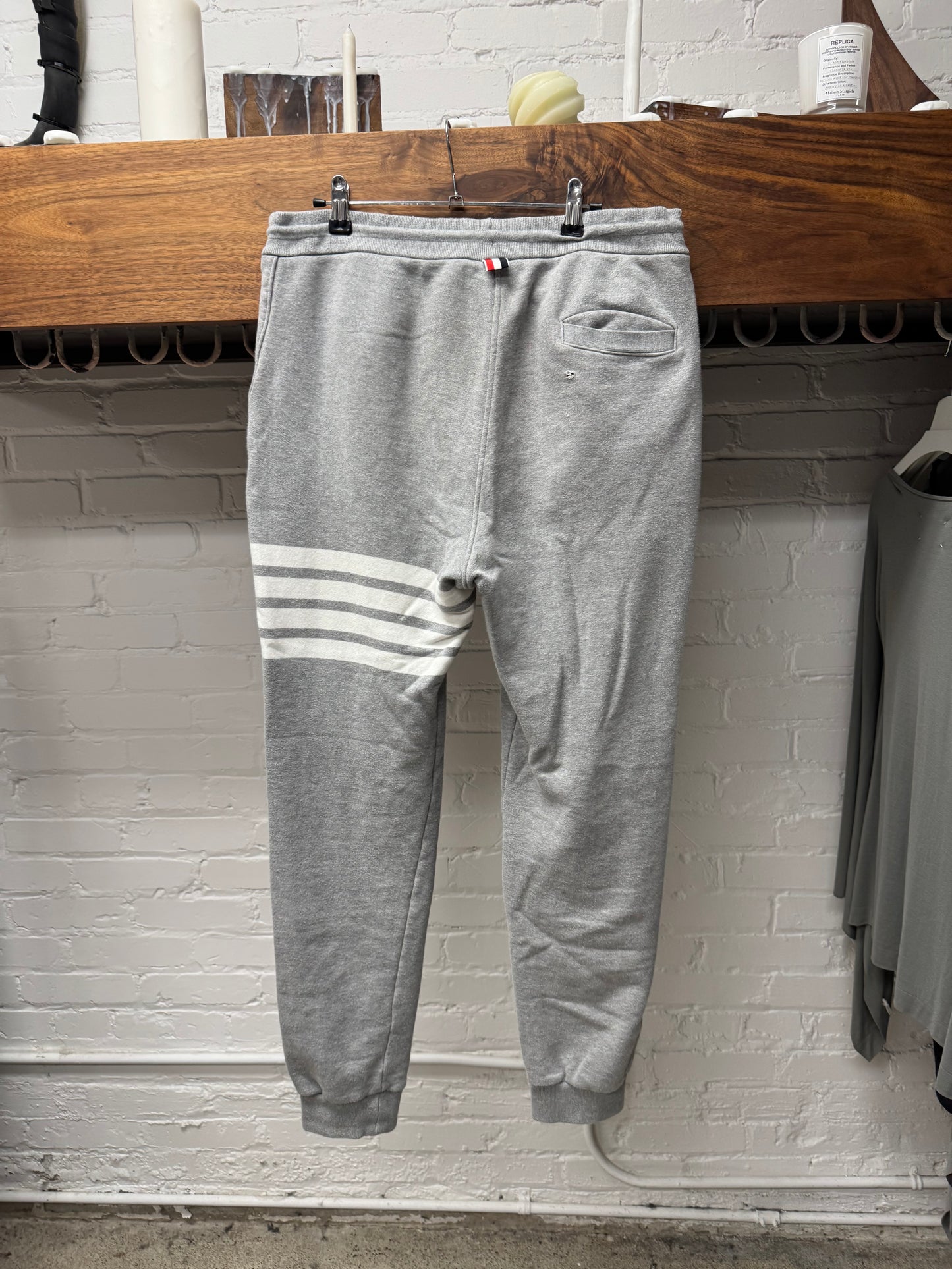 Thom Browne Grey ‘Striped Logo’ Sweatpants