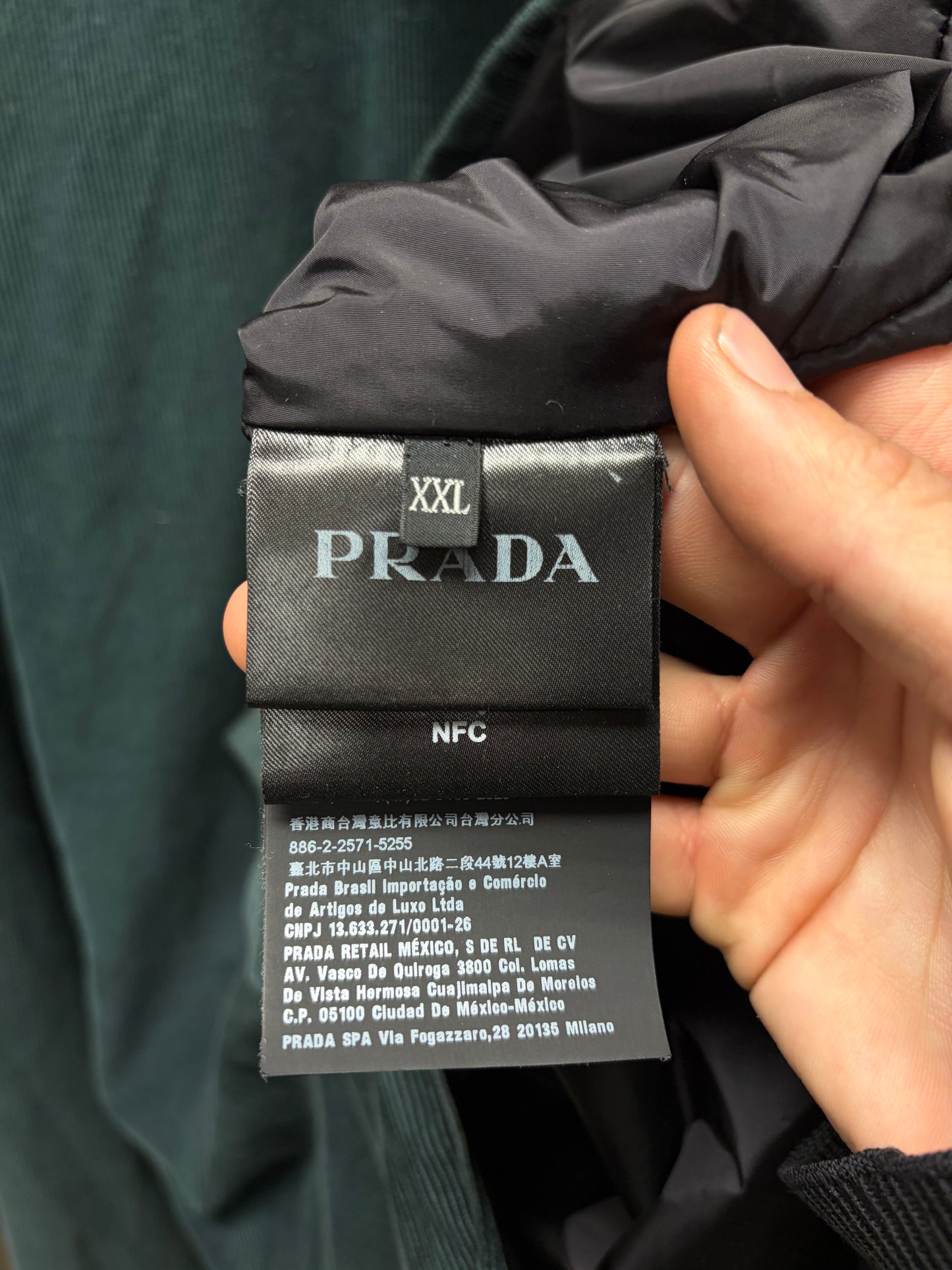 Prada Forest Green Corduroy Button Snap Work Jacket