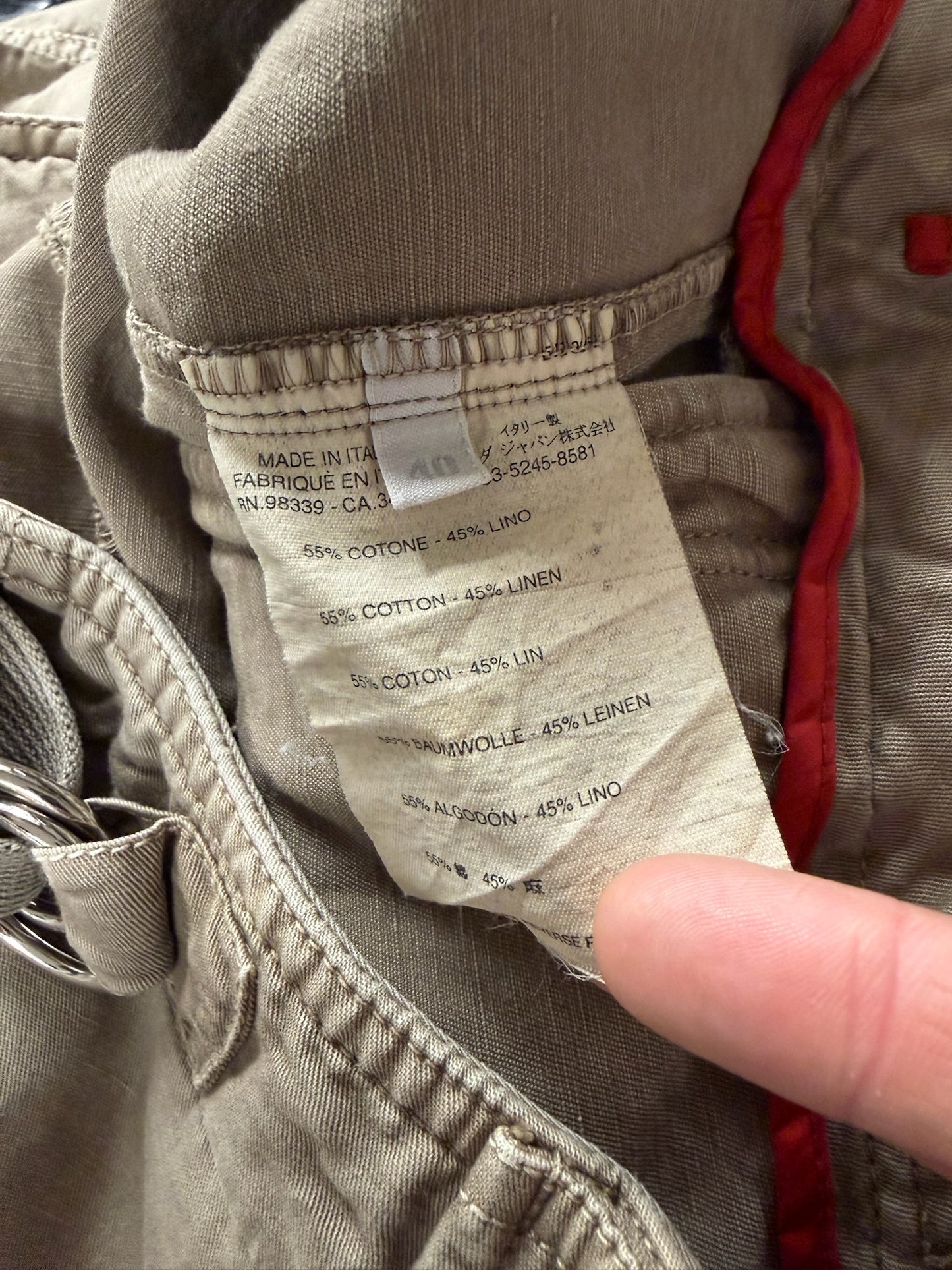 2000s Prada Light Brown Capri Cropped Military Pants