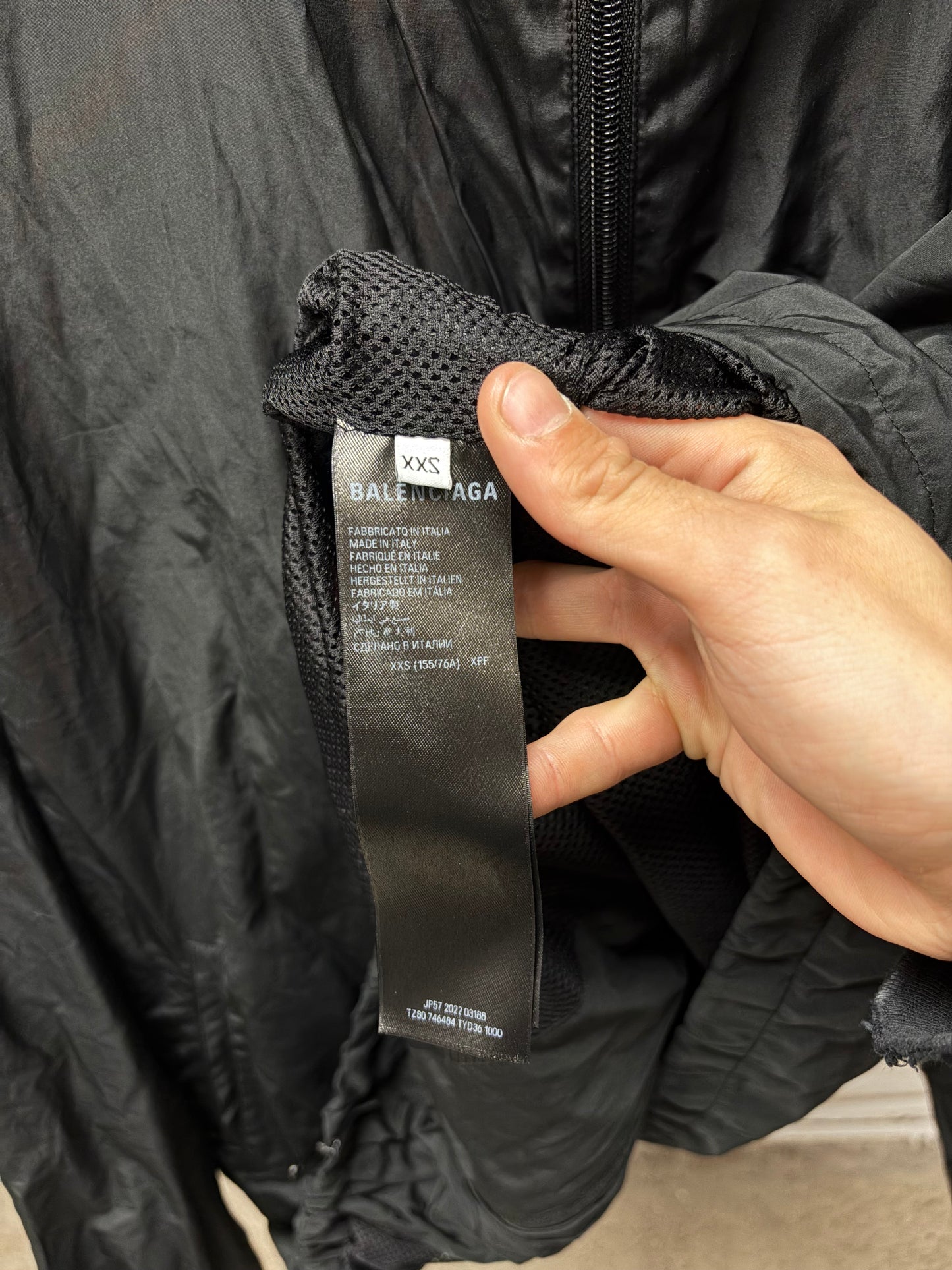 Balenciaga ‘Drop Shoulder’ Zip-Up Oversized Windbreaker Jacket