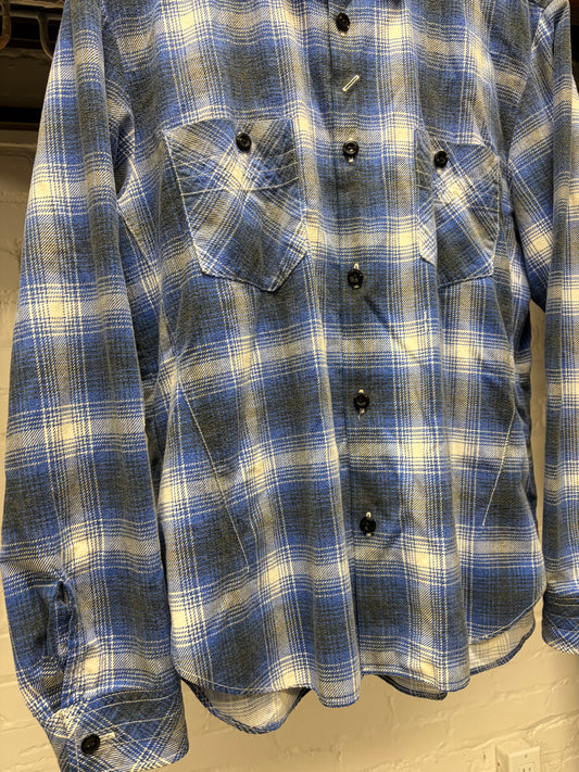 SS2009 Number (N)ine ‘The Lonesome Heroes’ Black/Blue Shadow Plaid Flannel Shirt