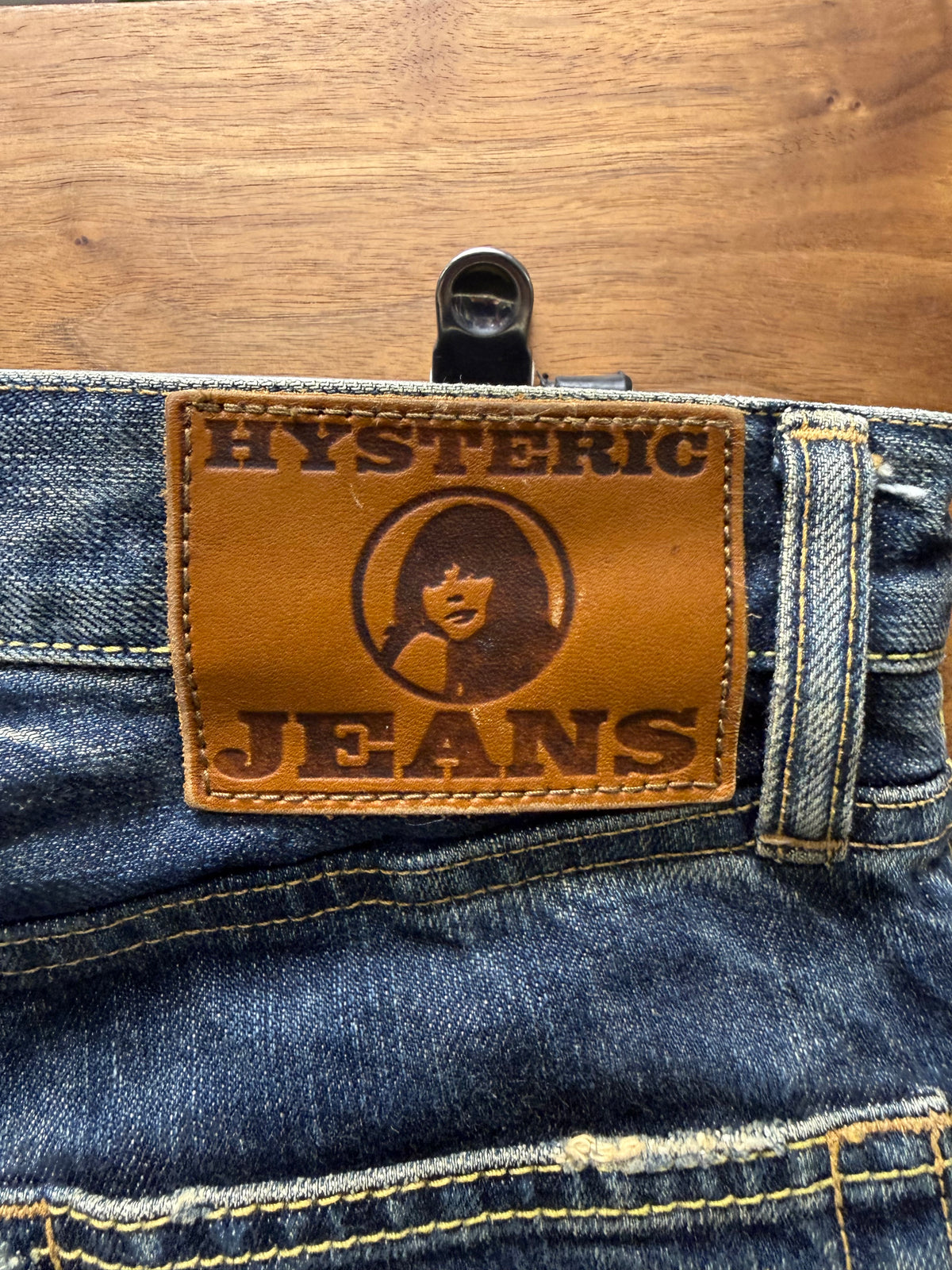 2000s Hysteric Glamour Studded Raw Blue Skinny Jeans