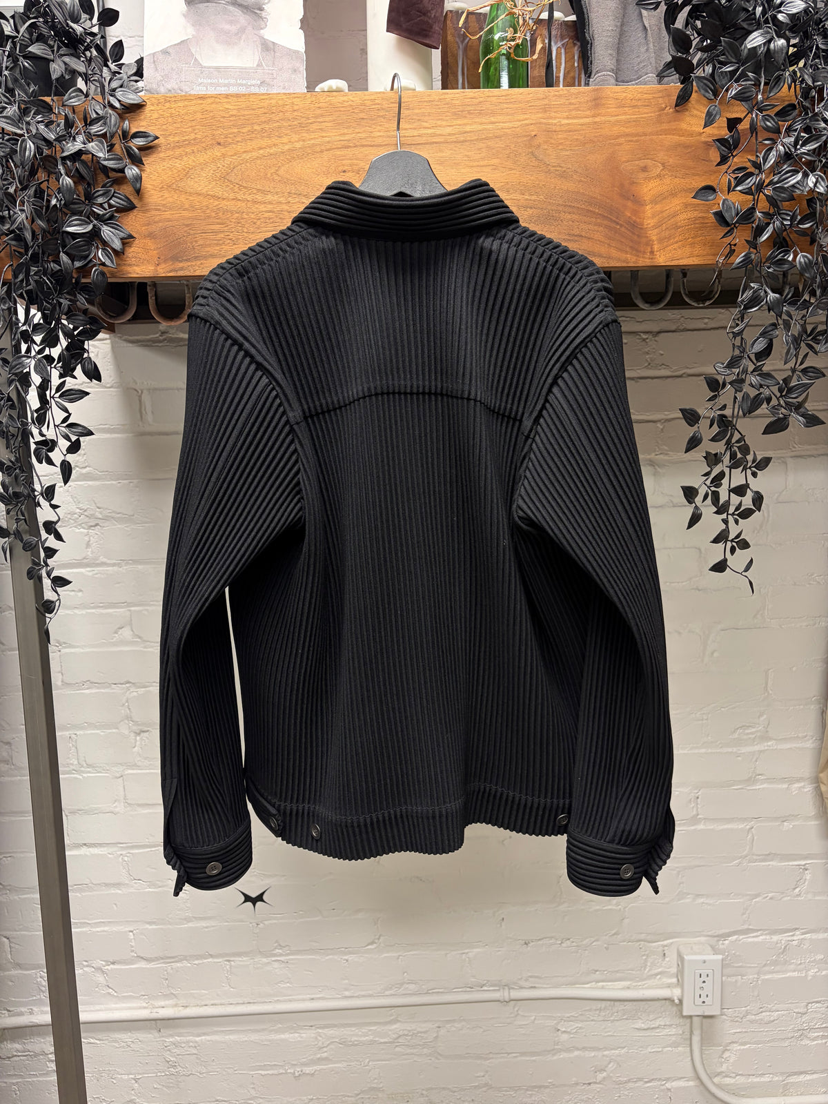 Issey Miyake ‘Homme Plisse’ Pleated Black Trucker Jacket