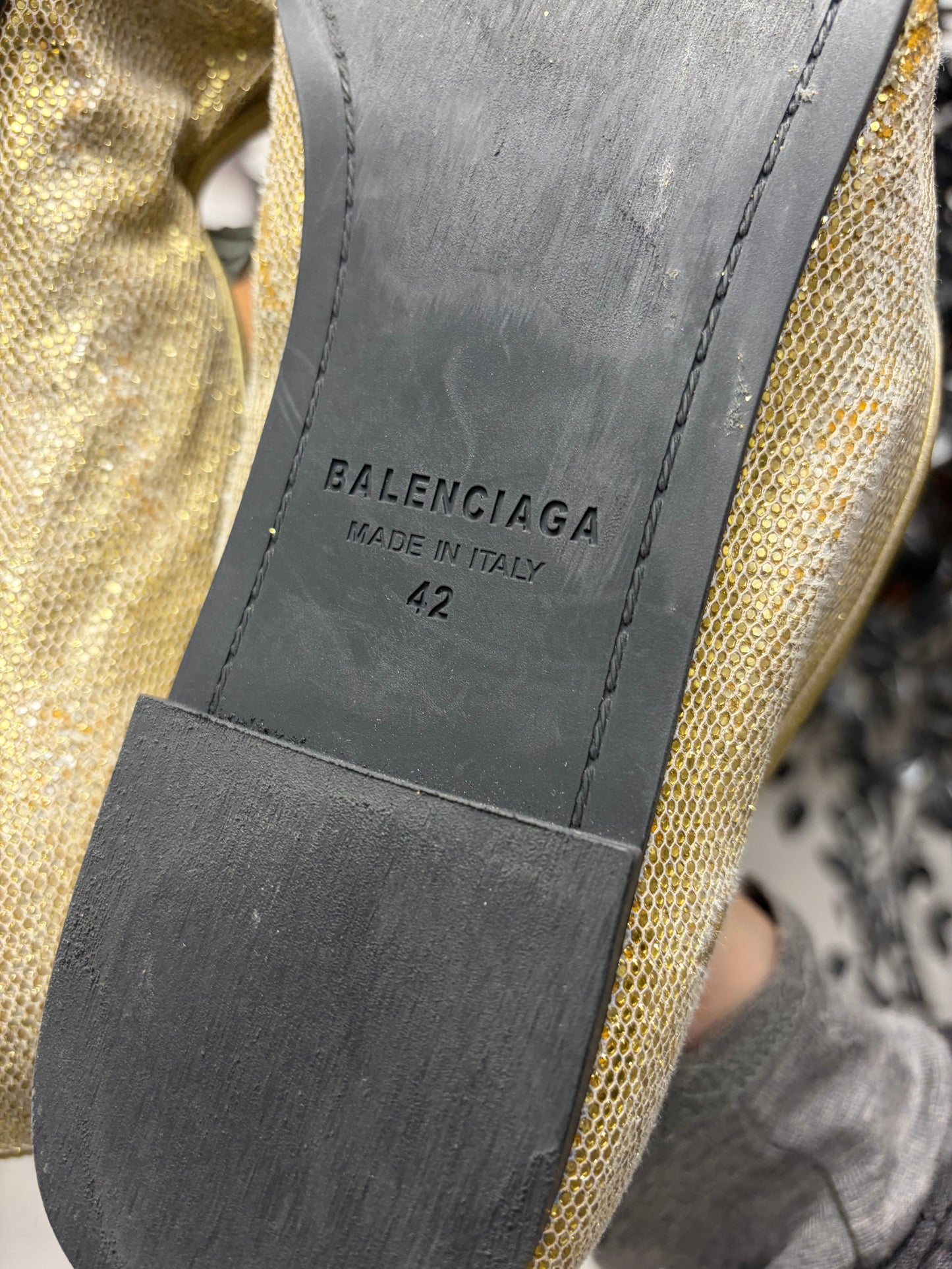 Balenciaga ‘Leopold’ Men’s Gold Ballerina Flat Low Top Sneakers