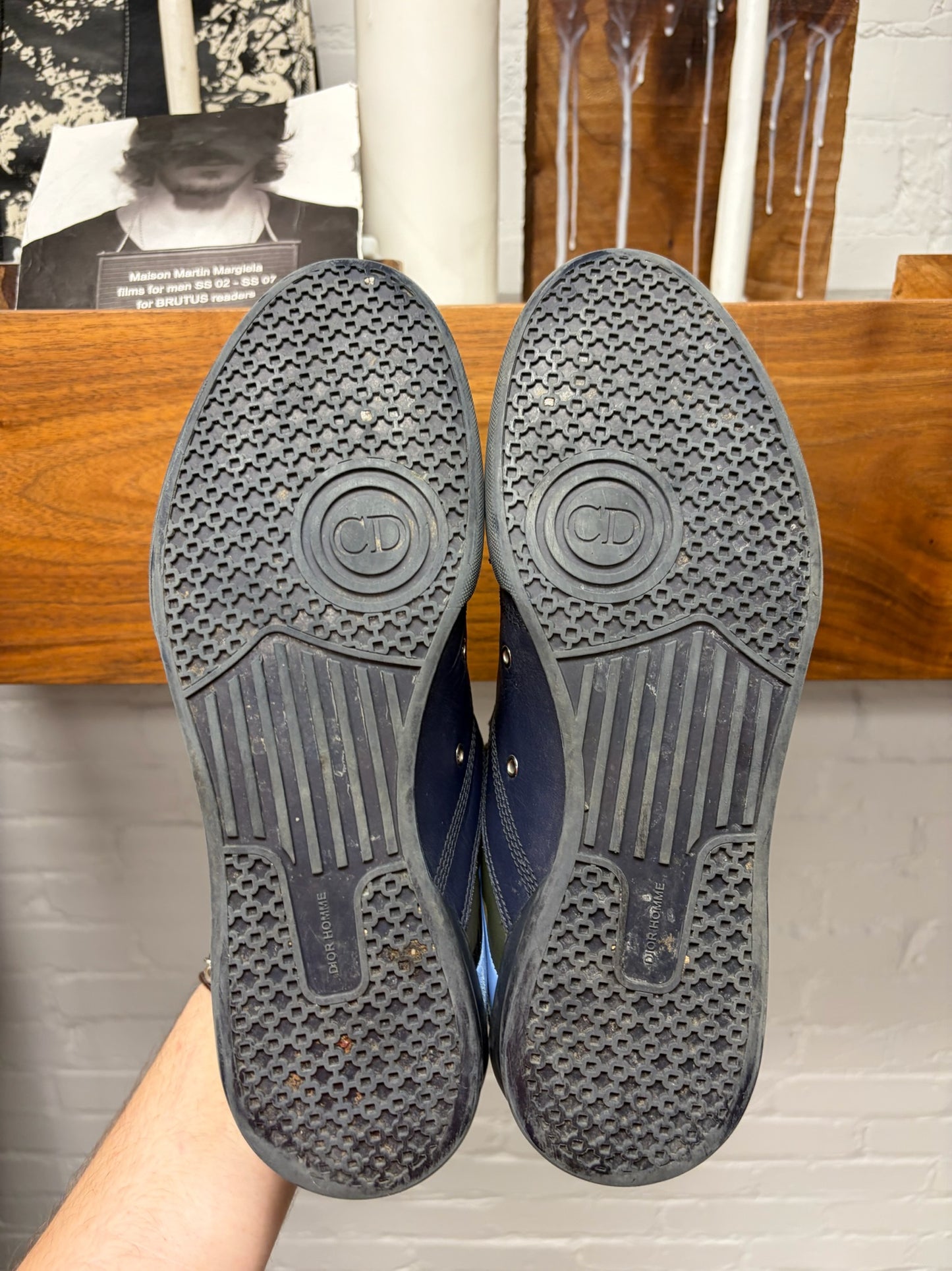 Dior Homme ‘B18’ Navy/Camo Leather Low Top Sneakers