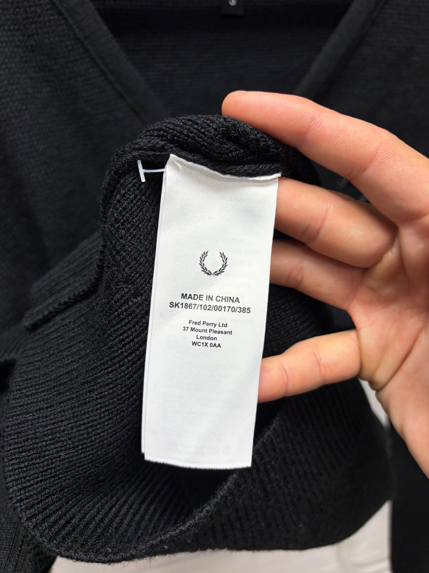 Raf Simons x Fred Perry ‘Metal Crest Logo’ Knit Black Cardigan Sweater