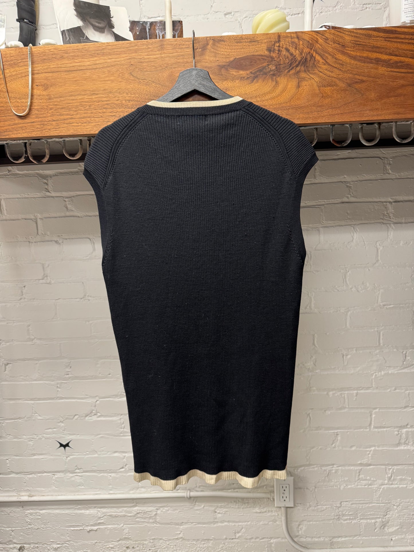 Yohji Yamamoto Pour Homme Wool V-Neck Collegiate Knit Vest
