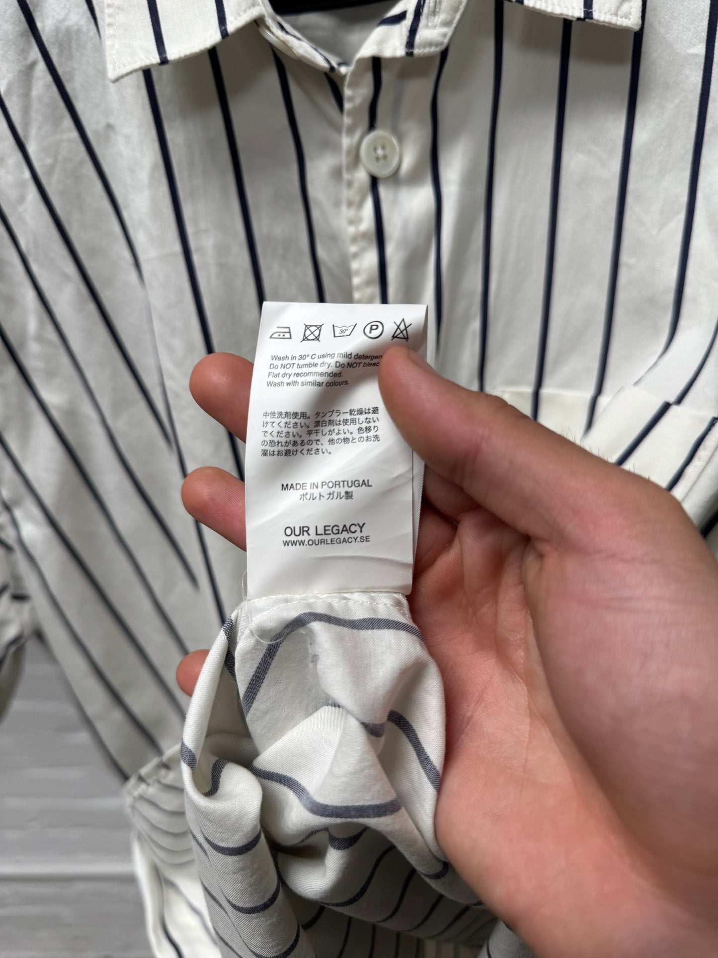 Our Legacy Striped ‘Mother of Pearl’ Button Up Shirt