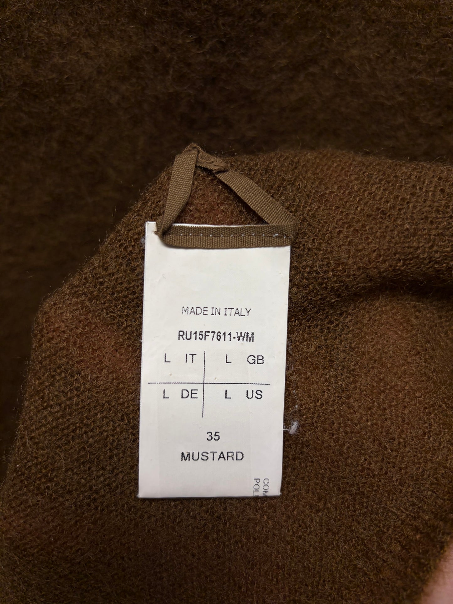 AW2015 Rick Owens ‘Sphinx’ Mustard Brown Knit Sweater