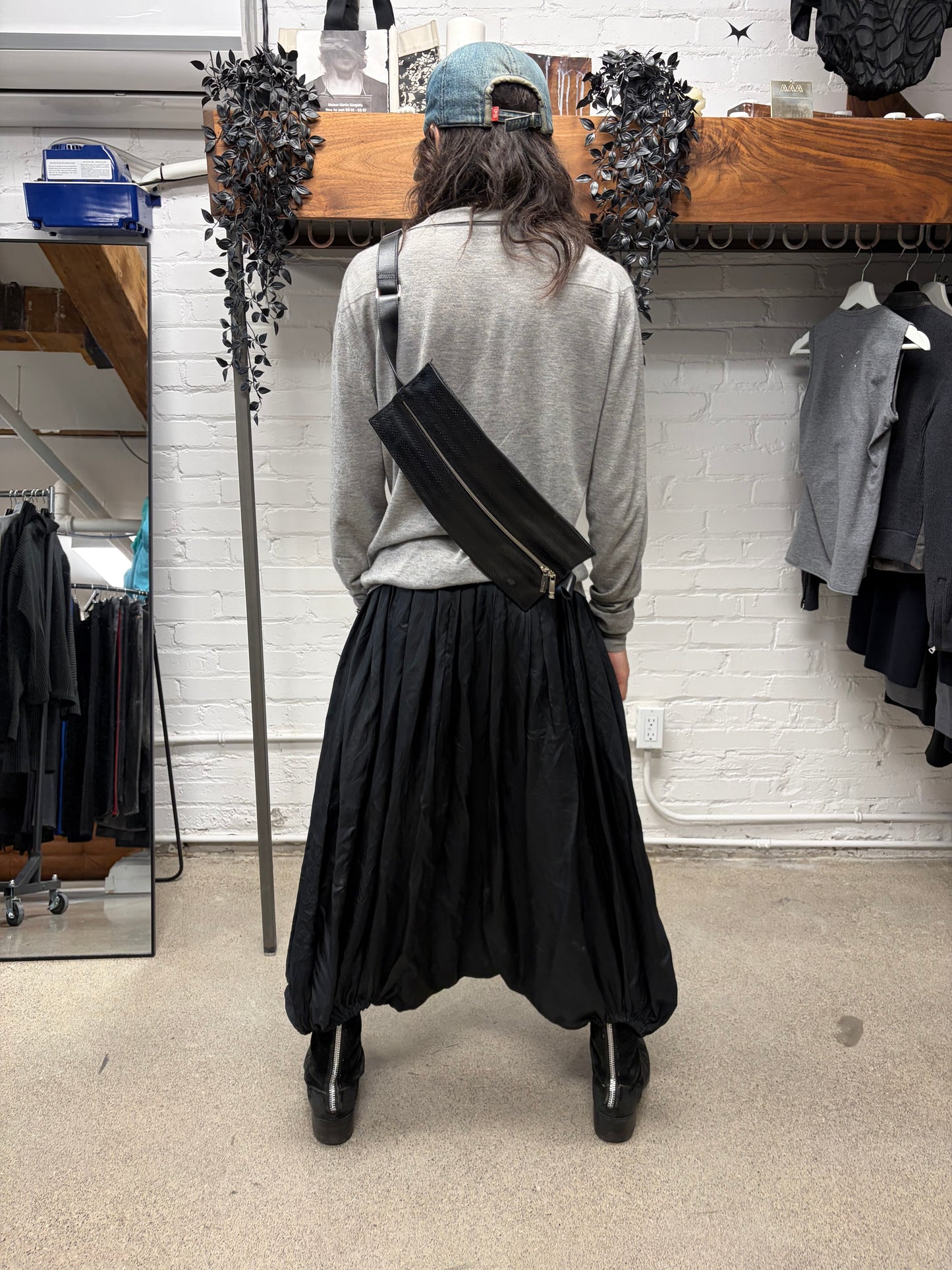 AW2009 Dior Homme Perforated Black Leather Sling Bag