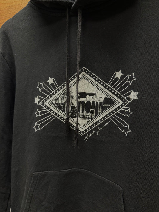 2019 Saint Laurent ‘Jardin Majorelle’ Black/White Pullover Hoodie