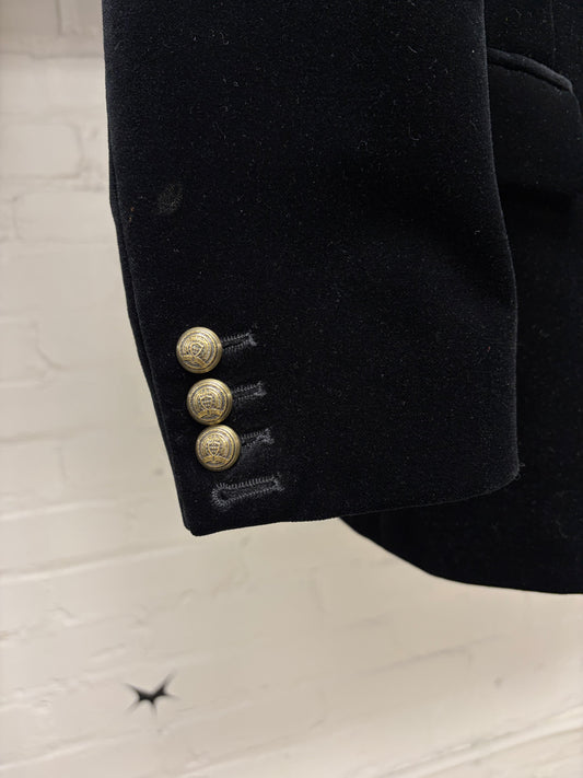 AW2015 Balmain x H&M Velvet ‘Smoking Jacket’ Single Button Blazer