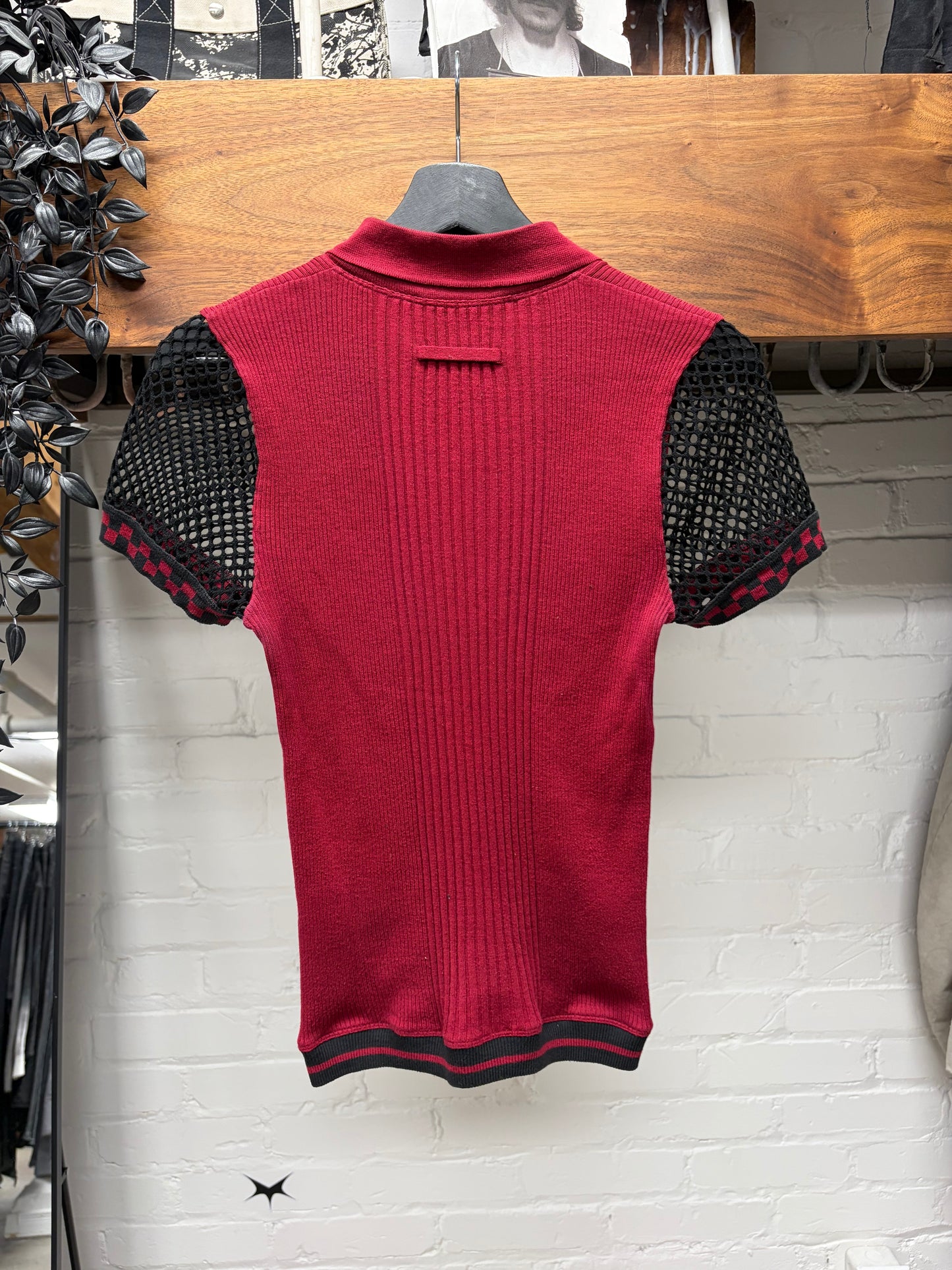 Vintage Jean Paul Gaultier ‘Maille’ Mesh/Ribbed Jersey Cotton Polo