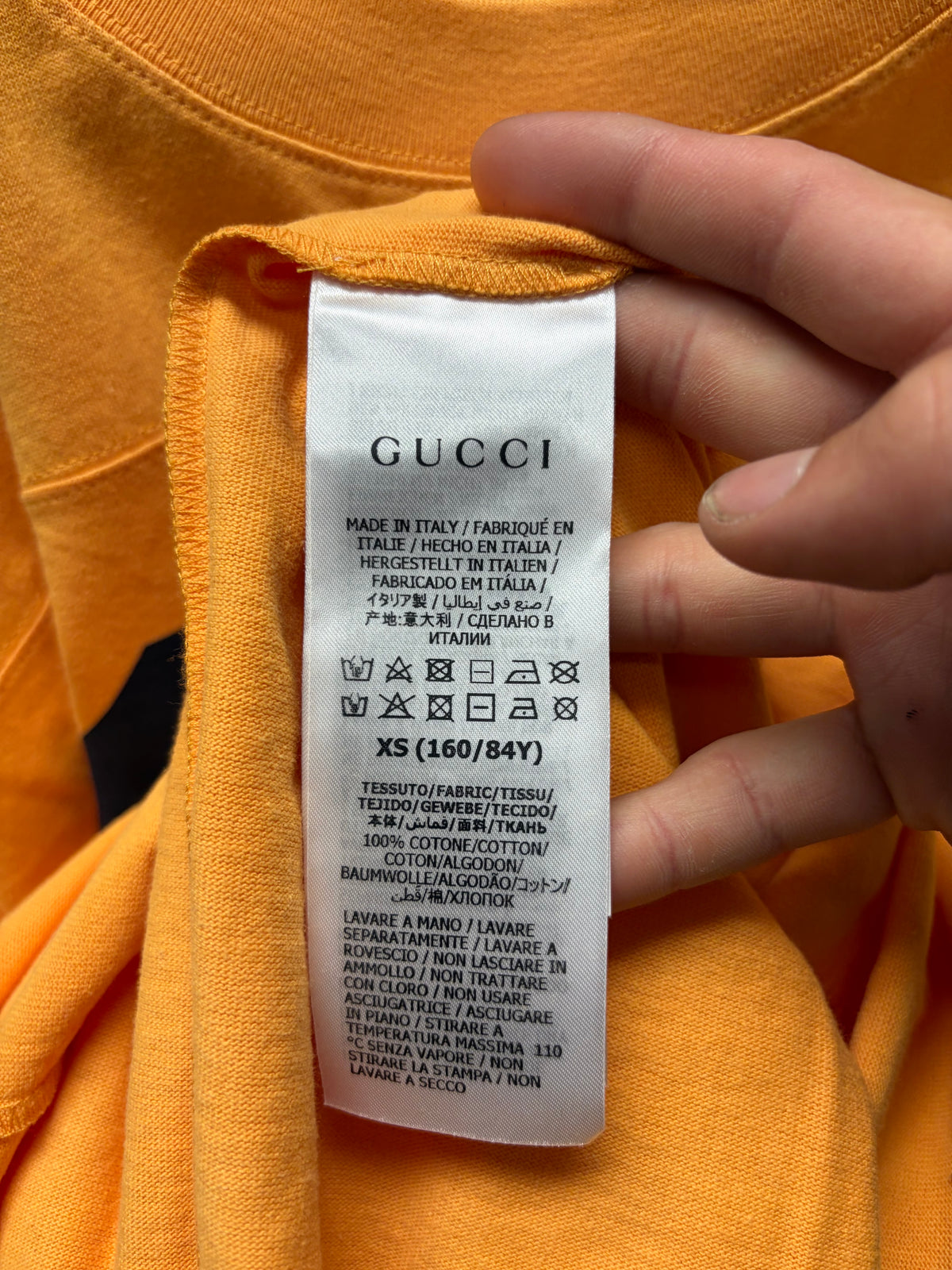 Gucci Maison de ‘L’Amour’ Yellow/Navy Oversized Jersey Short Sleeve T-Shirt