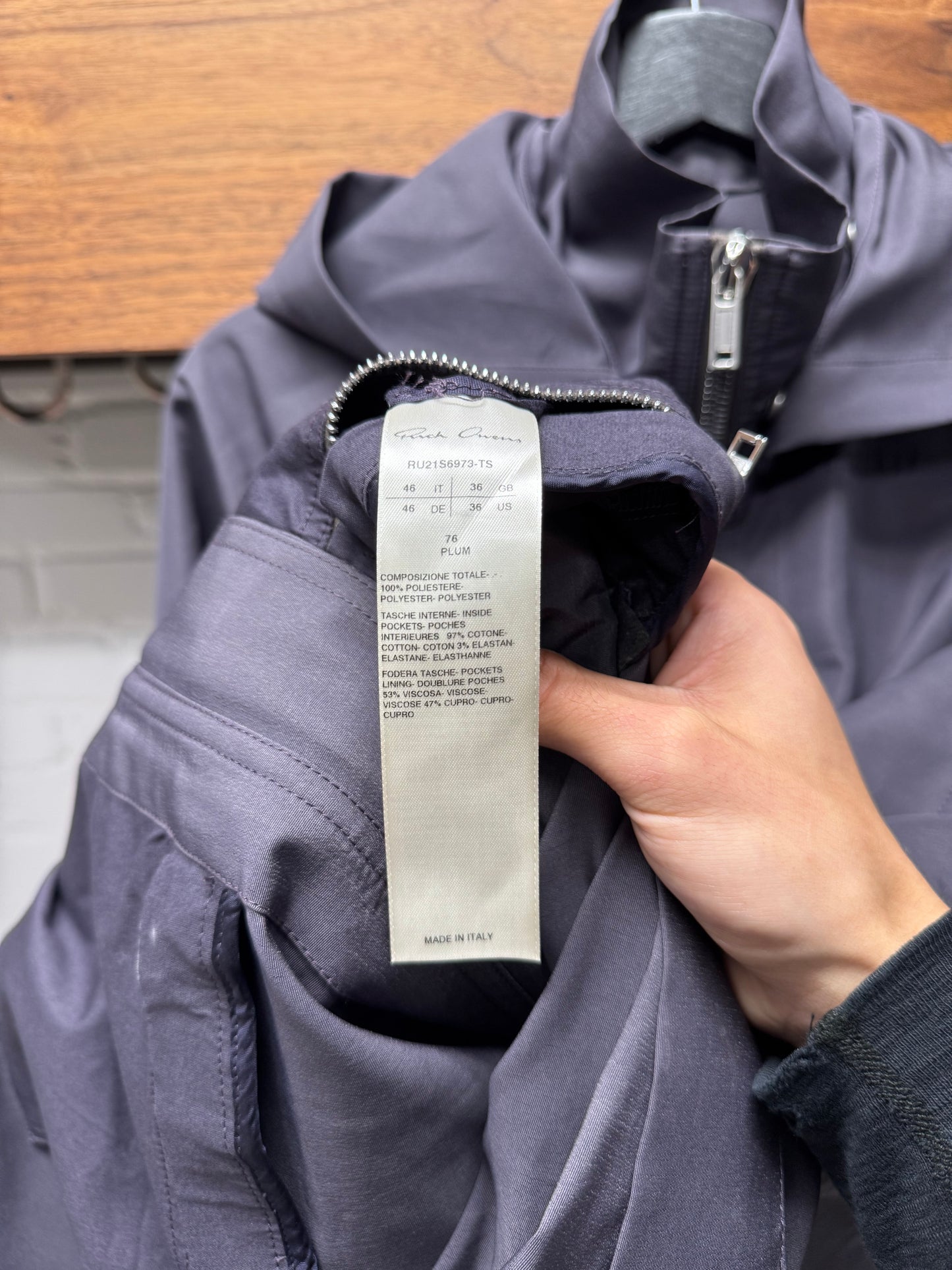 SS21 Rick Owens ‘Phlegethon’ Plum Fishtail Parka