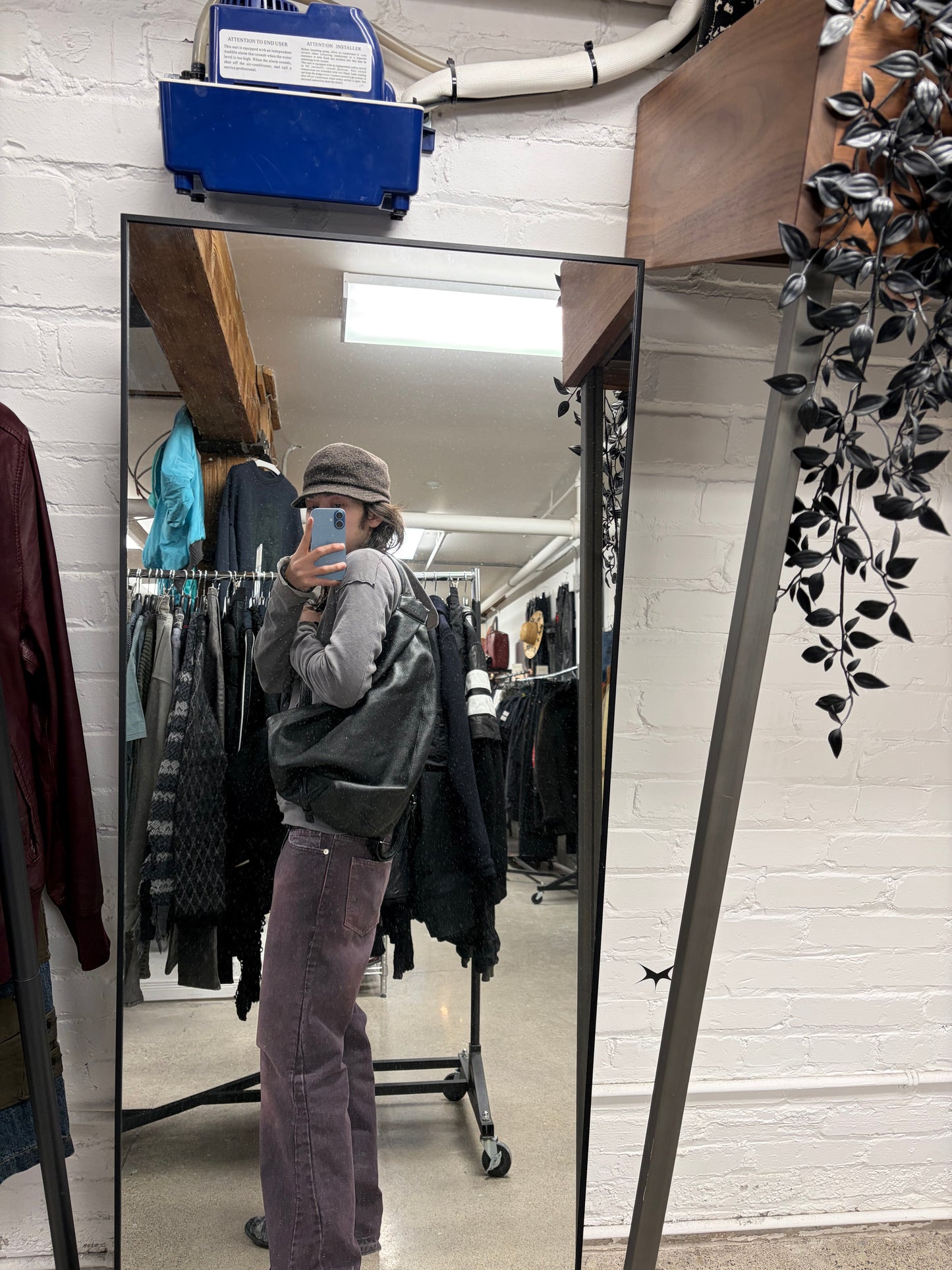 Yohji Yamamoto ‘Discord’ Embossed Black Leather Sling Backpack