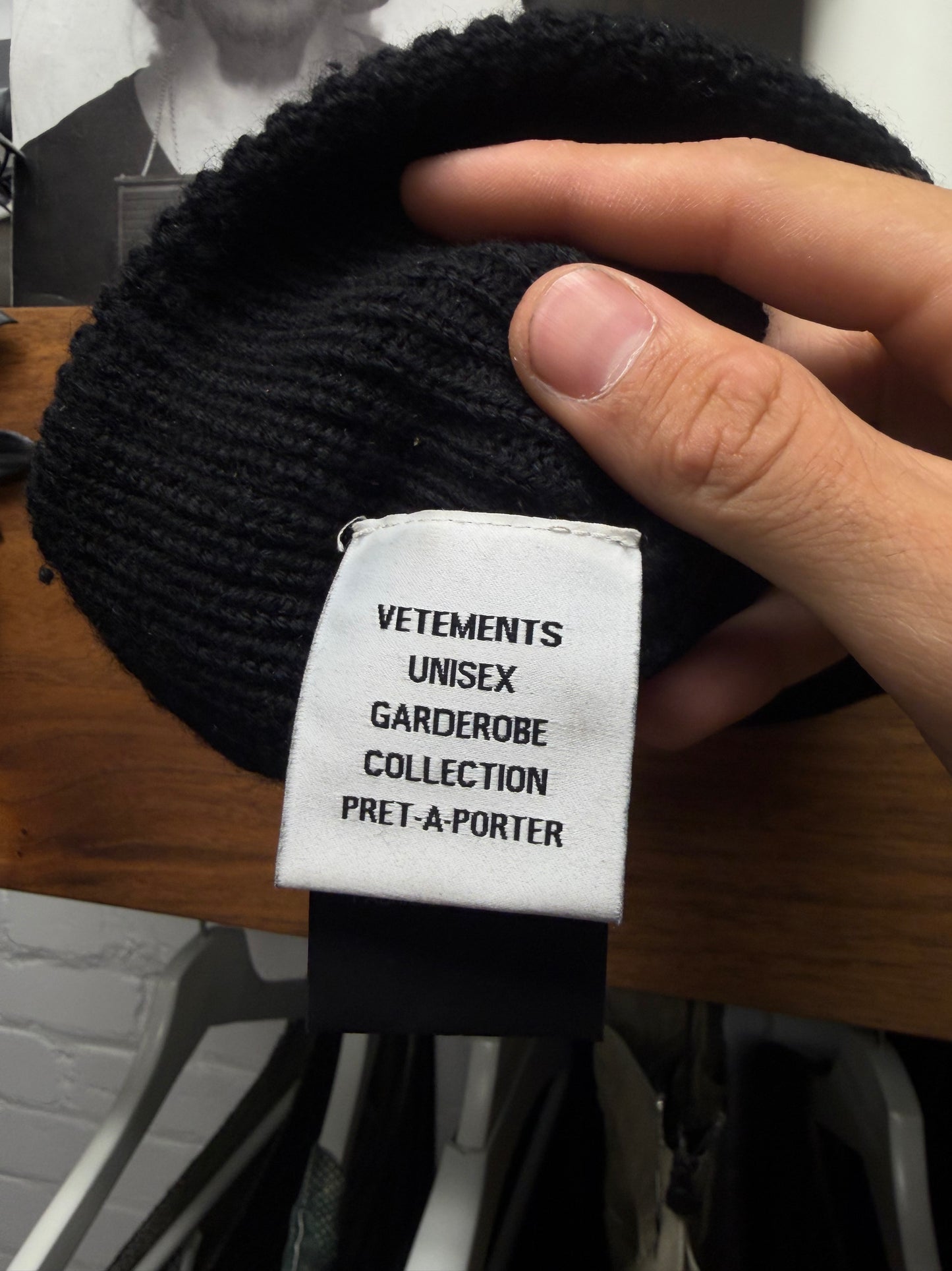 Vetements Ribbed Black ‘Limited Edition’ Embroidered Logo Beanie