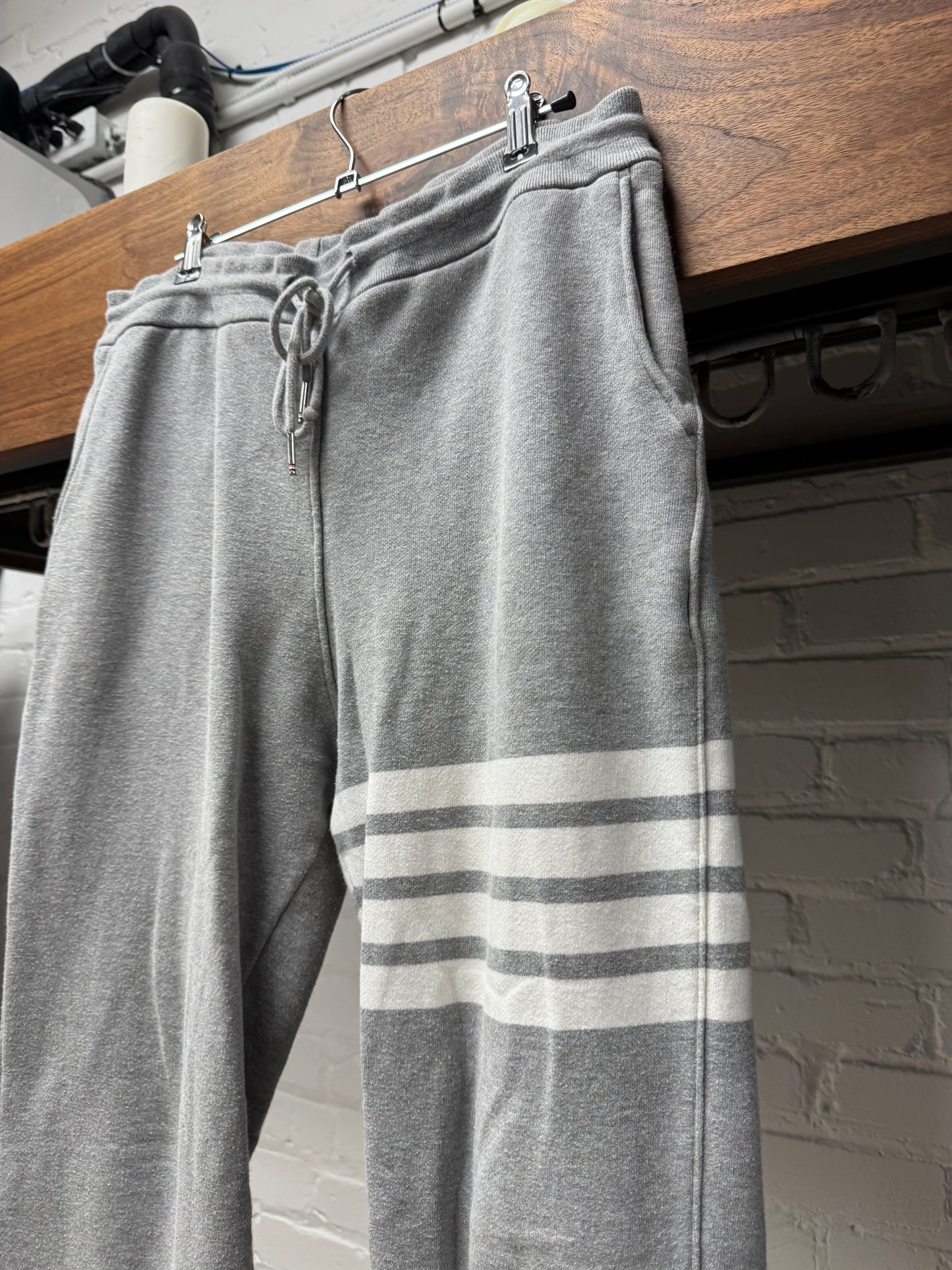 Thom Browne Grey ‘Striped Logo’ Sweatpants