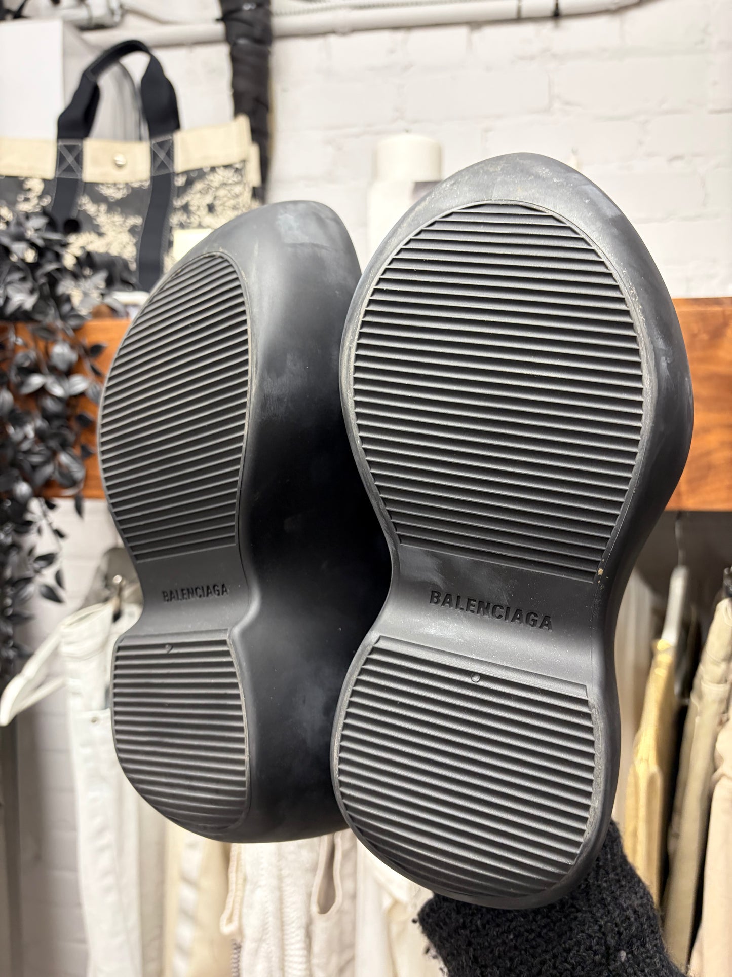 Balenciaga ‘Techoclog’ Black Platform Mules