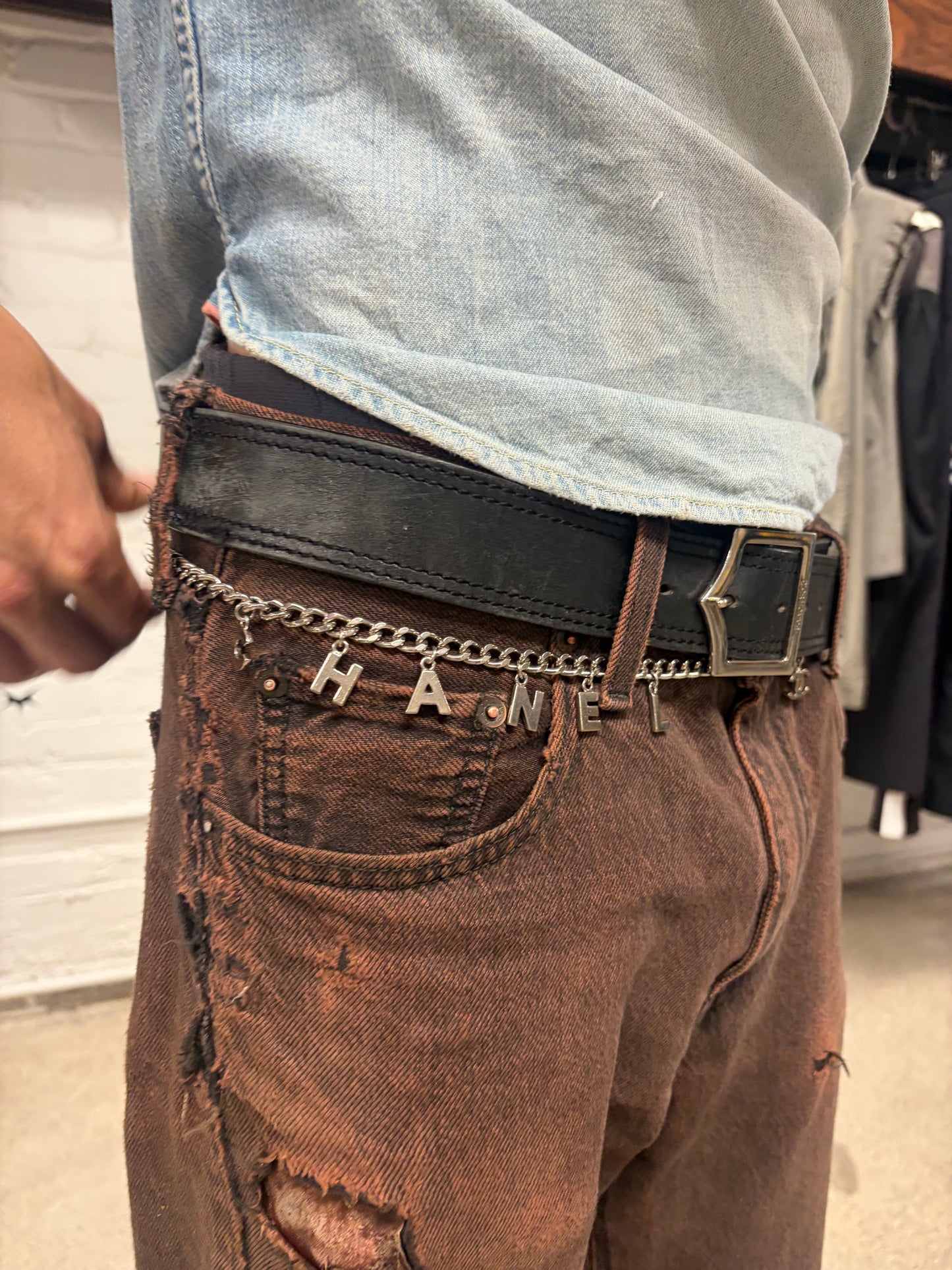 Vintage Chanel 925 Silver Belted Waist Chain
