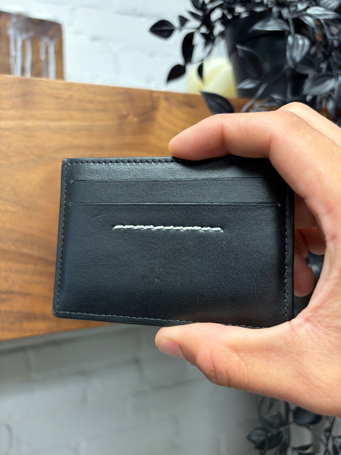 Maison Margiela Buffed Black Calfskin Leather ‘Numeric’ Cardholder