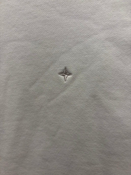 Stone Island Embroidered ‘Star Logo’ Cream White Crewneck Sweatshirt