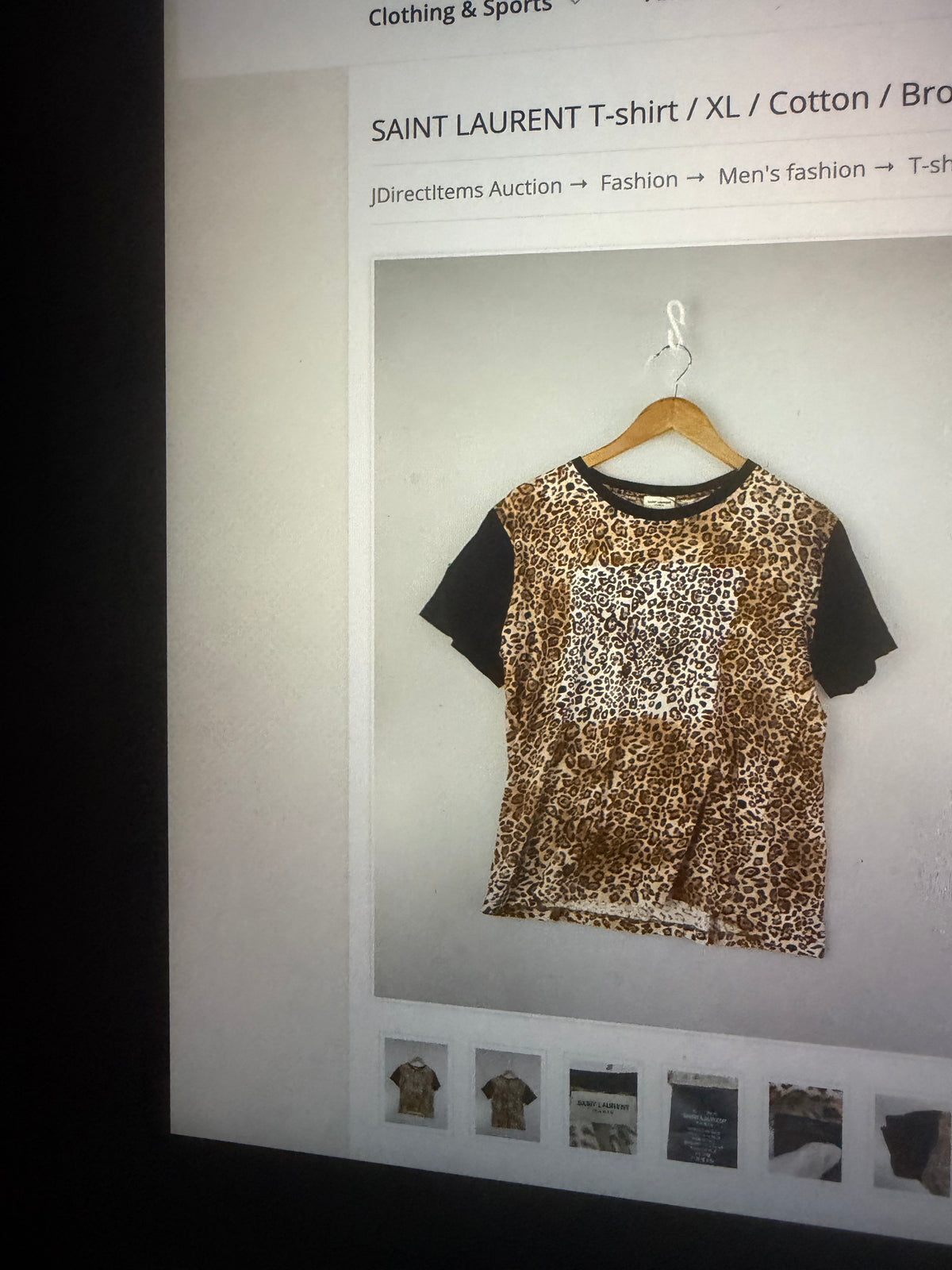 2016 Saint Laurent by Hedi Slimane Leopard Print Gold/Black T-Shirt