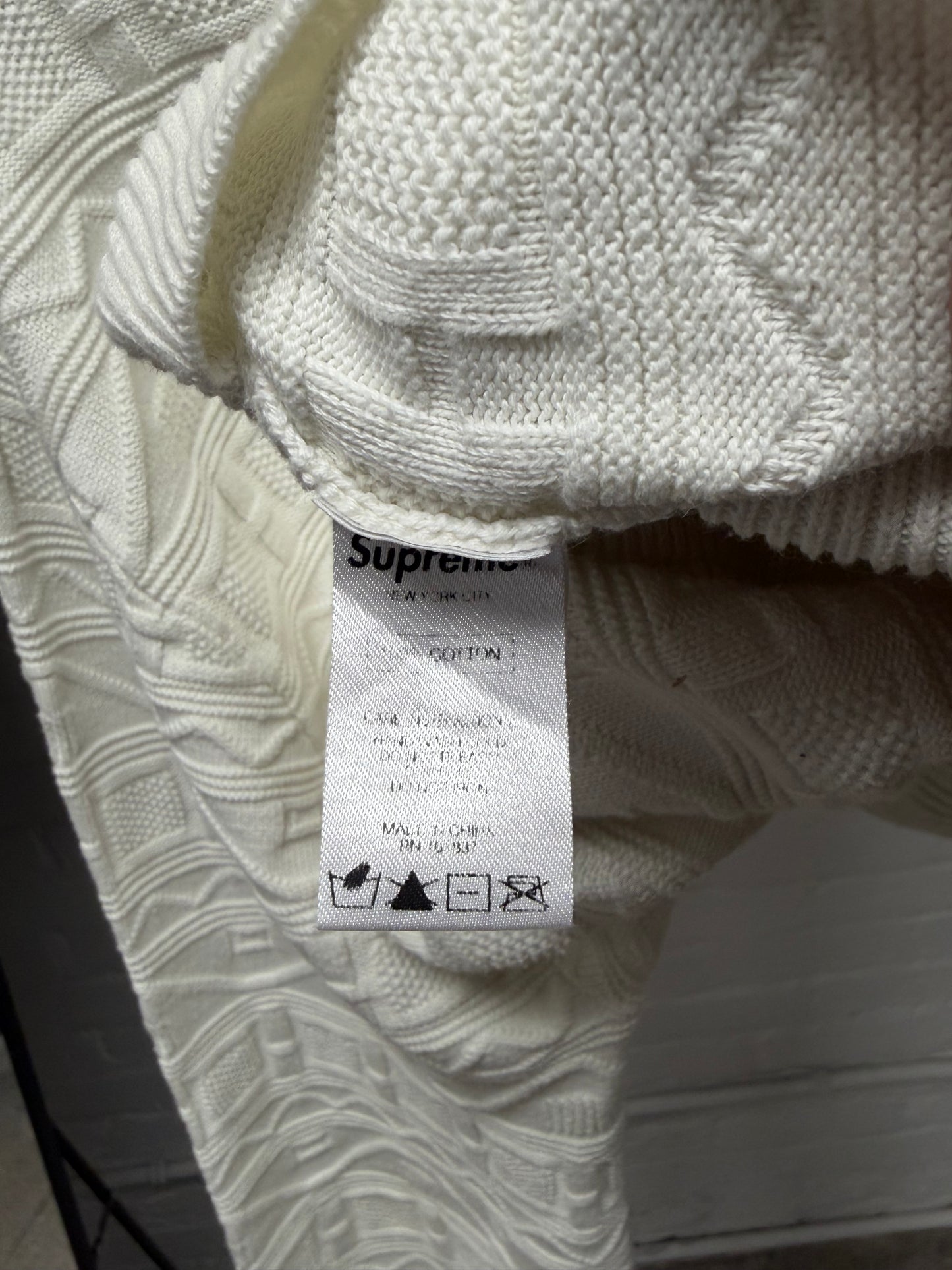 SS2014 Supreme Cream White ‘Jacquard’ Knit Sweater