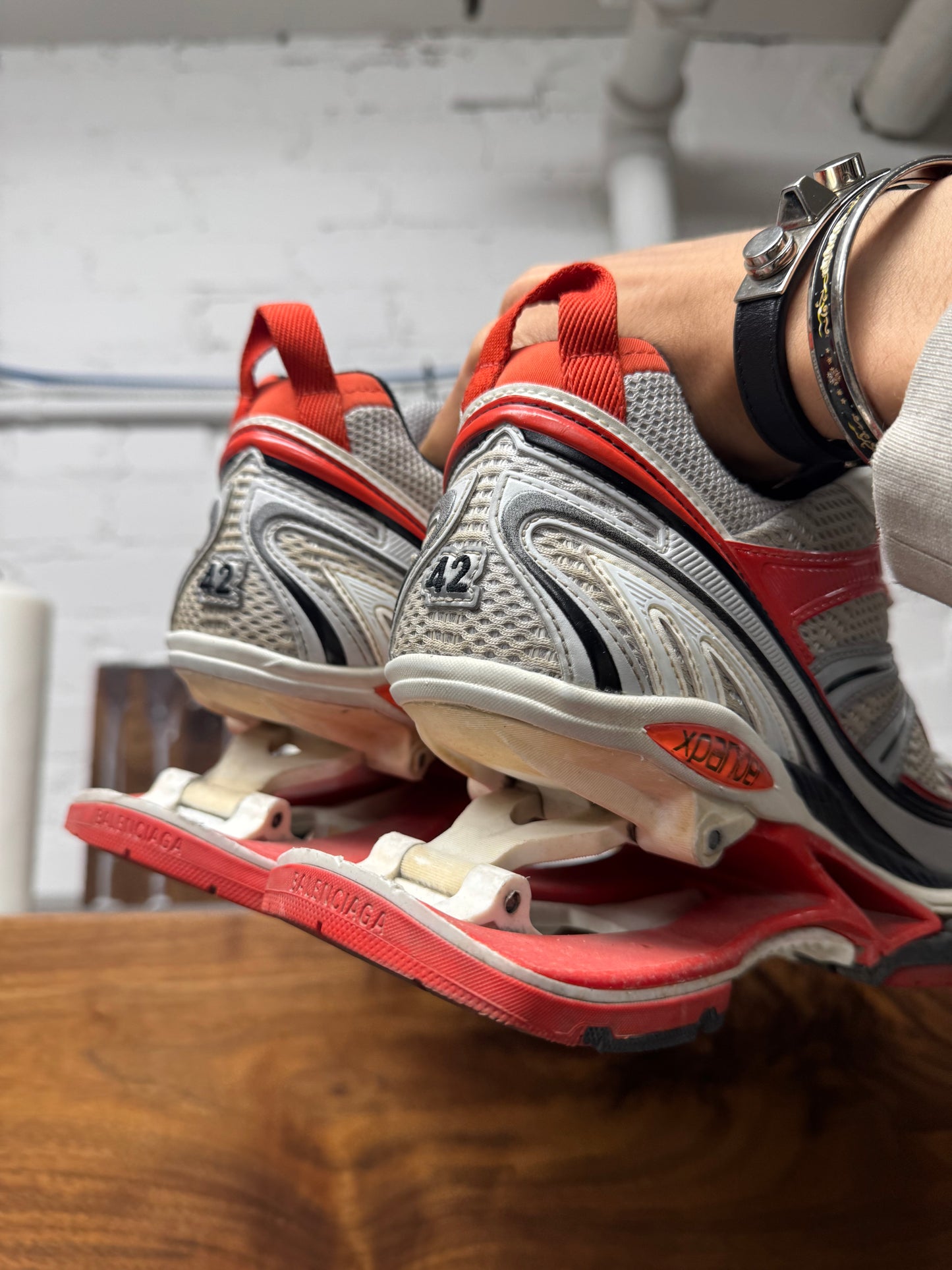 Balenciaga ‘Xpander’ Red/Silver Low Top Sneakers
