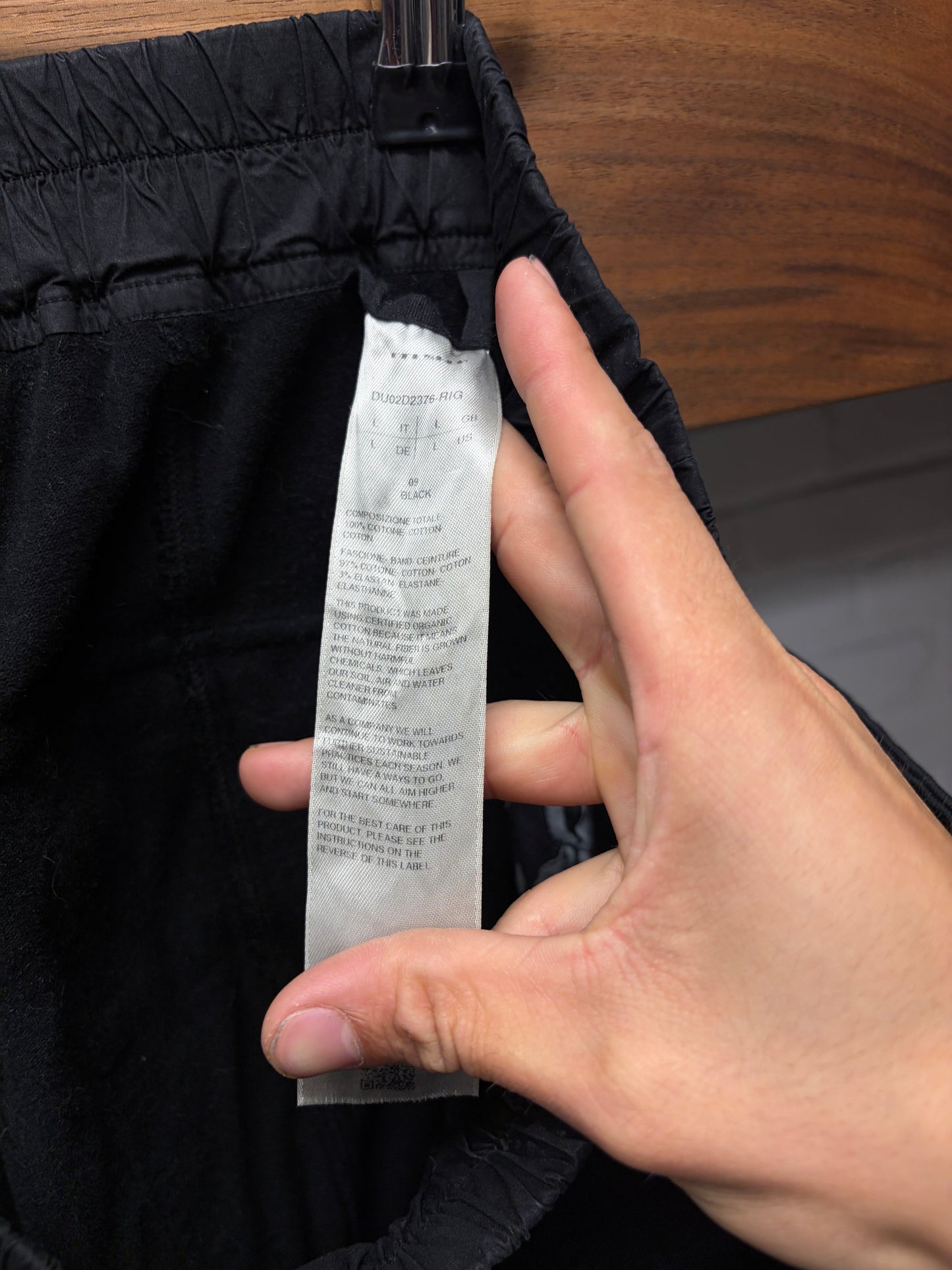 Rick Owens ‘Creatch’ Black Drawstring Straight Cut Sweatpants