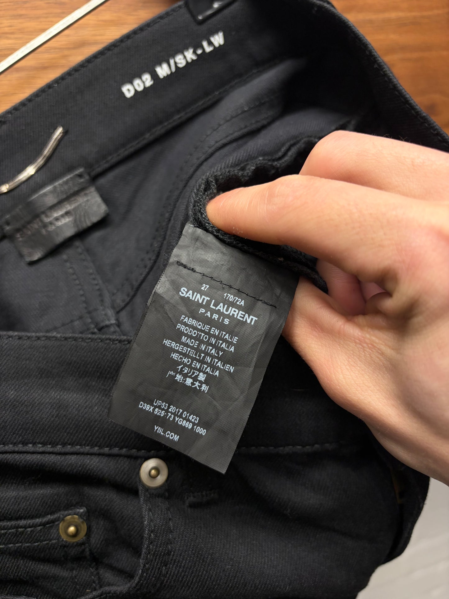 2017 Saint Laurent D02 Black Skinny Jeans