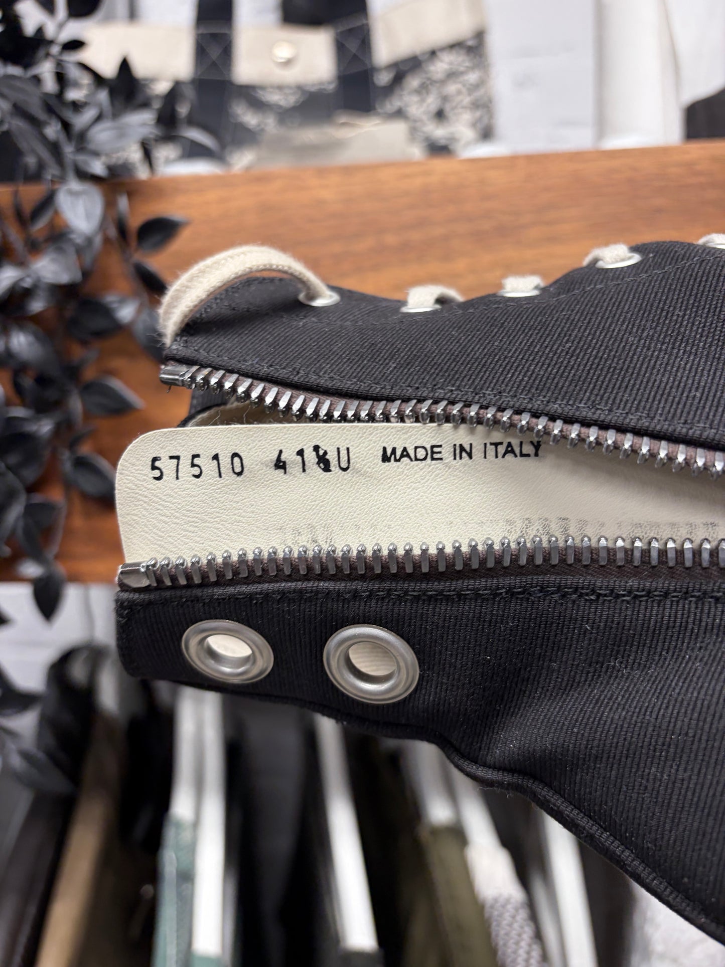 Rick Owens ‘Abstract Sole’ Black Canvas High Top Sneakers