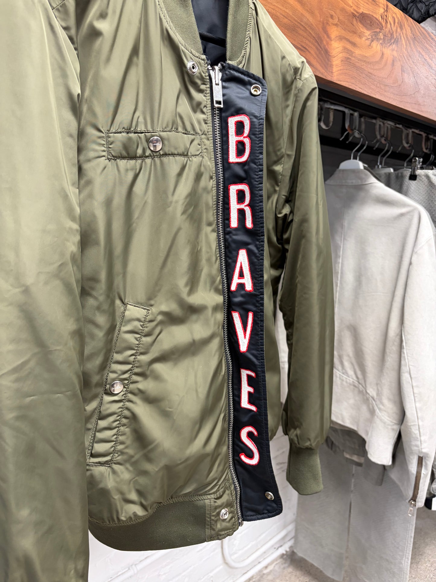 Diesel ‘Brave’ Reversible MA-1 Military Green Bomber Jacket