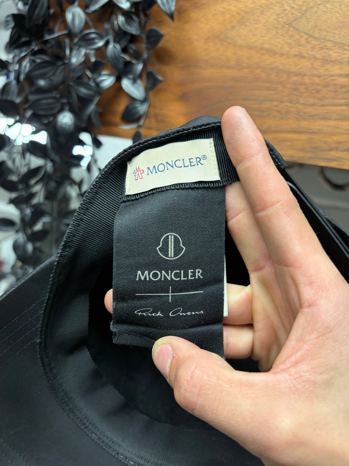 Rick Owens x Moncler Black Nylon Baseball Cap