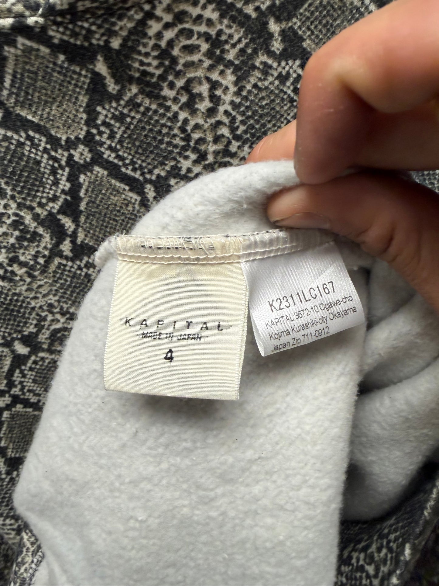 Kapital Snakeskin Print Pullover Hoodie