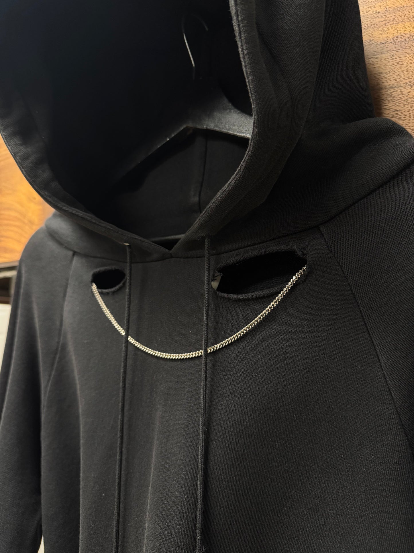 AW2013 Saint Laurent ‘Chain’ Distressed Hoodie
