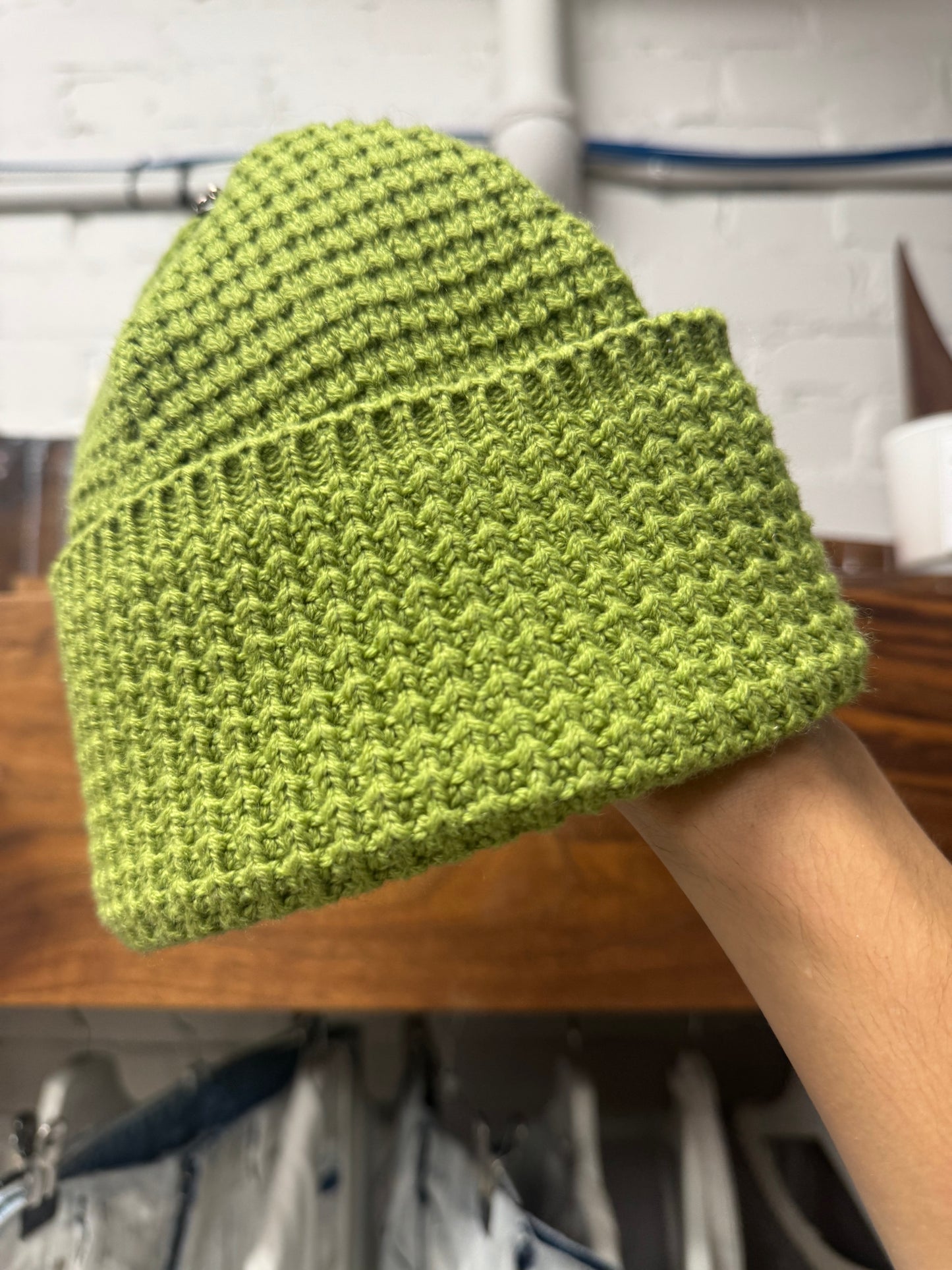 Chrome Hearts ‘Hit & Run’ Green Cashmere Silver Knitted Beanie