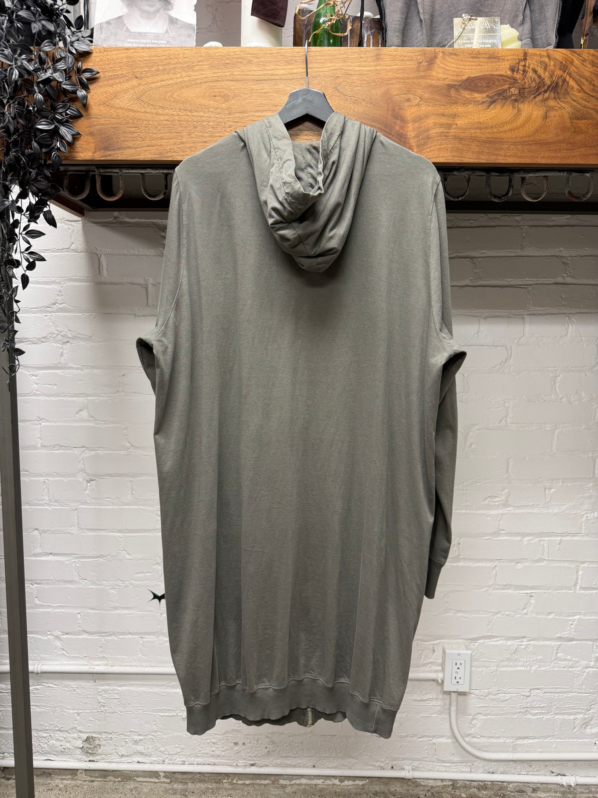AW2015 Rick Owens ‘Sphinx’ Elongated Dust Zip Up Hoodie