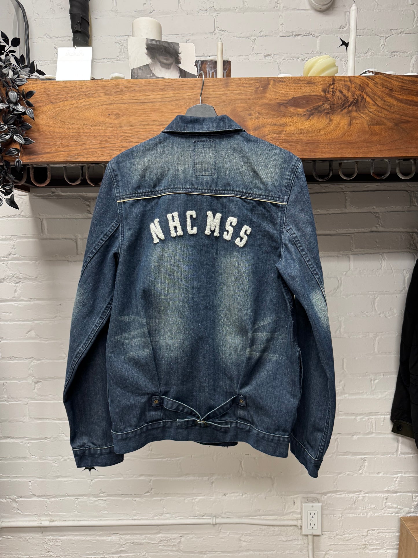 Neighbourhood Leather Pocket Denim Trucker Jacket