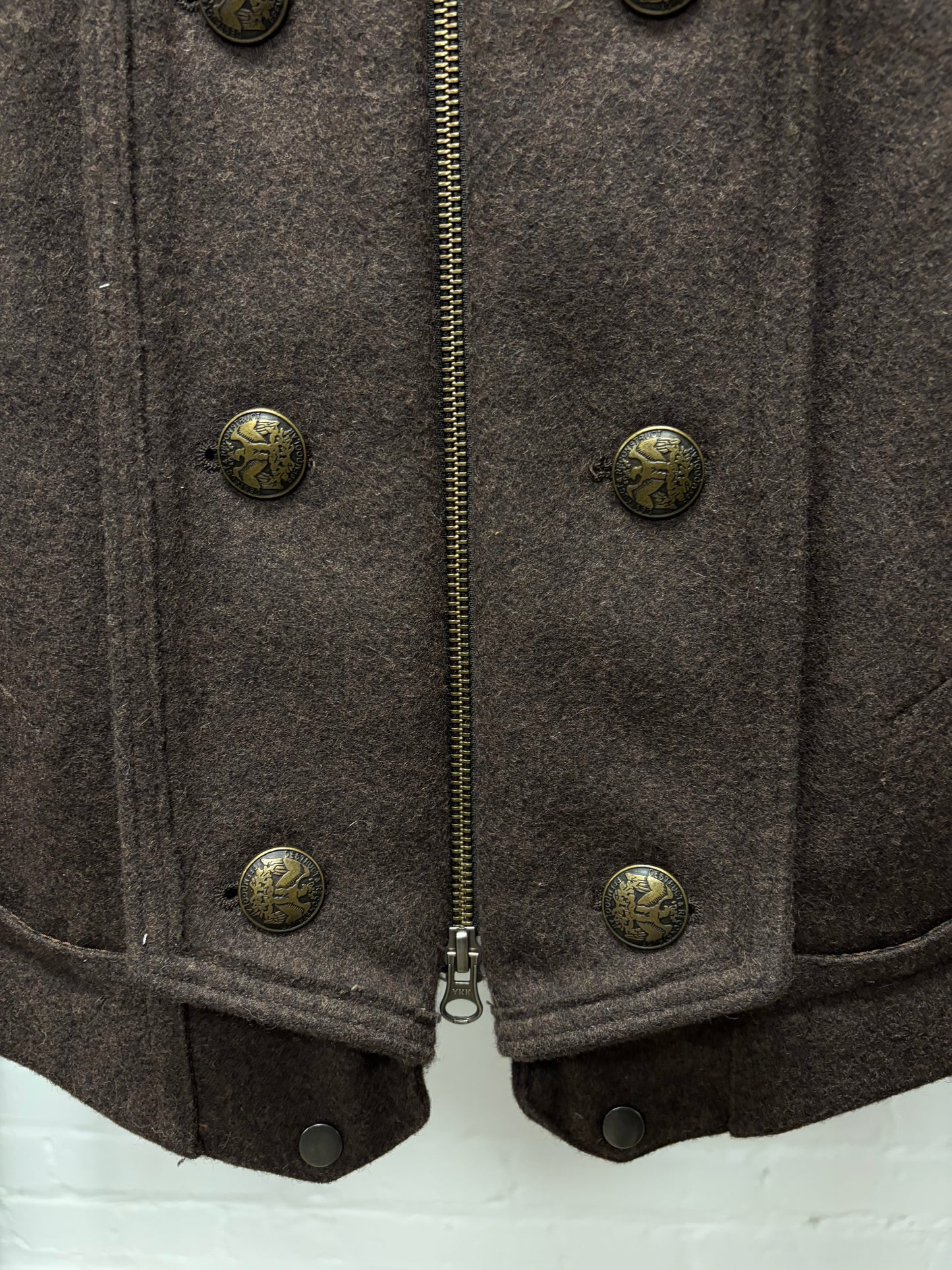 PPFM Fur Hooded Brown Napoleon Jacket